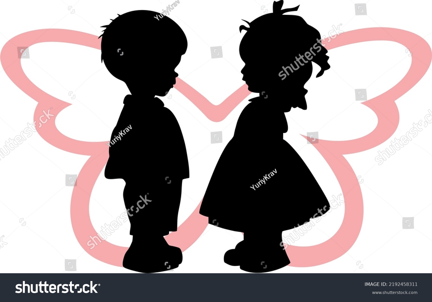 Silhouettes Boy Girl Stock Vector Royalty Free 2192458311 Shutterstock 0263