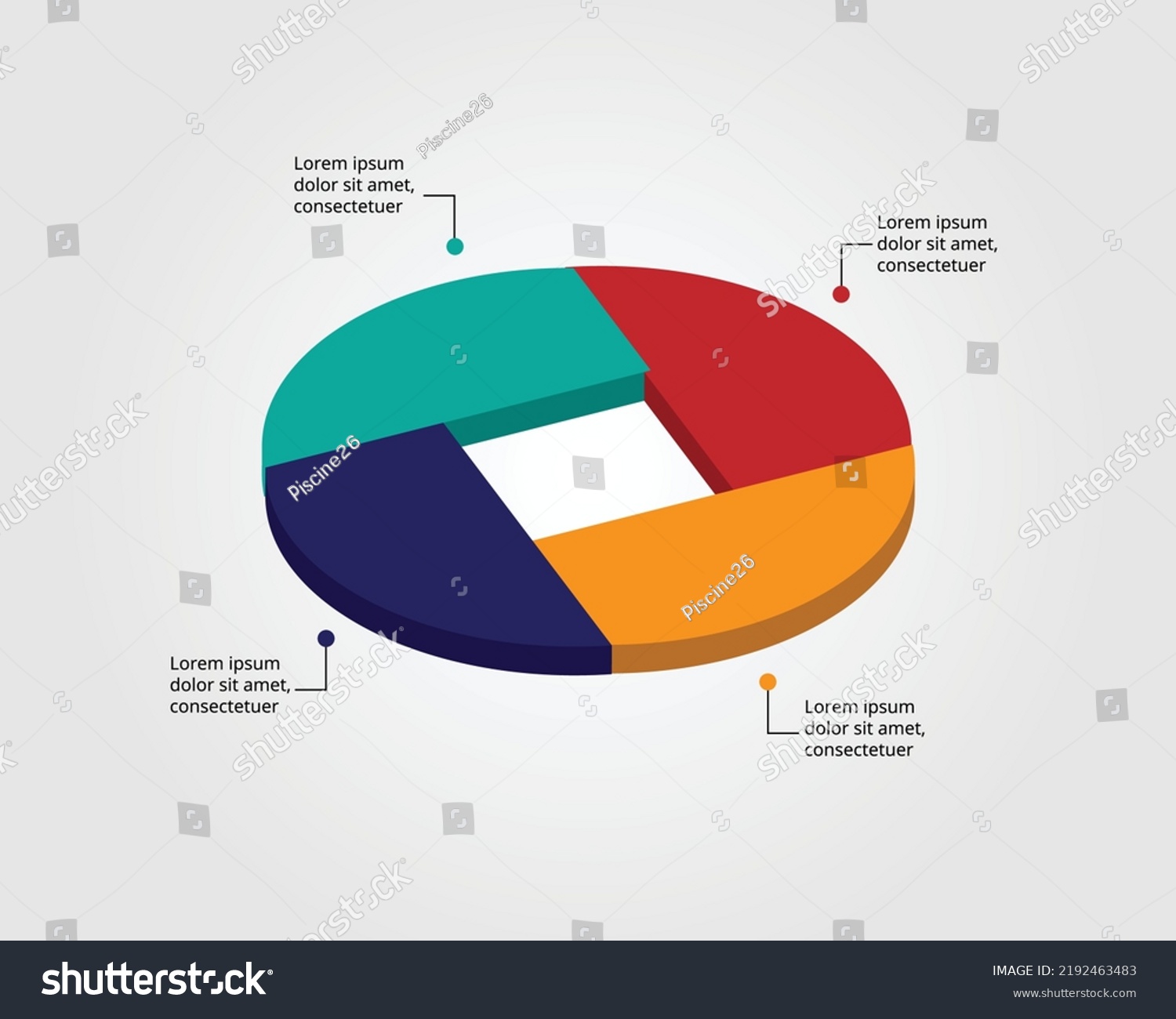 Circle Chart Template Infographic Presentation 4 Stock Vector Royalty Free 2192463483 3408