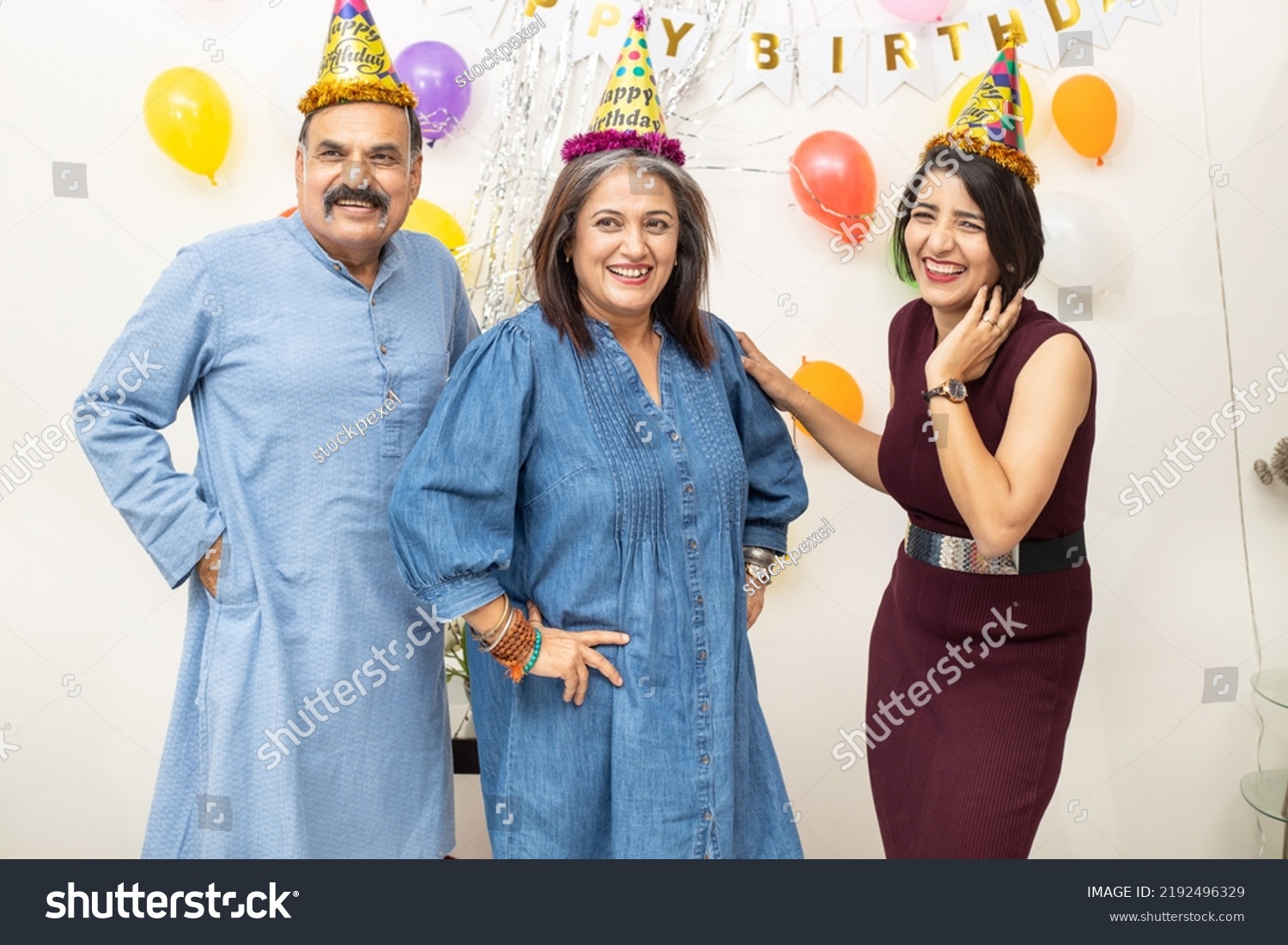 Happy Indian Asian Old Couple Celebrate Stock Photo 2192496329 ...