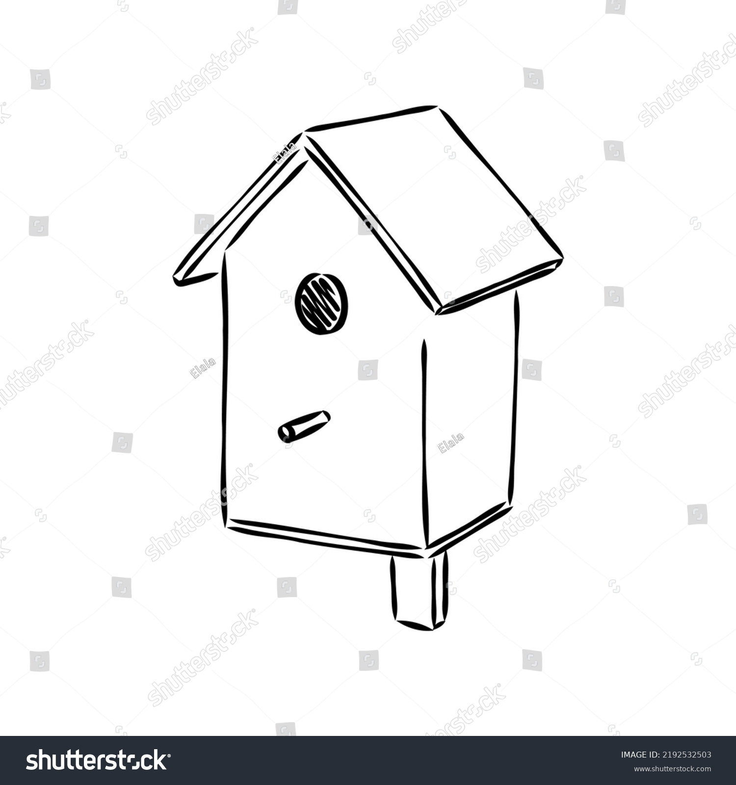 Hand Drawn Nesting Boxes Doodle Birdhouse Stock Vector (Royalty Free ...