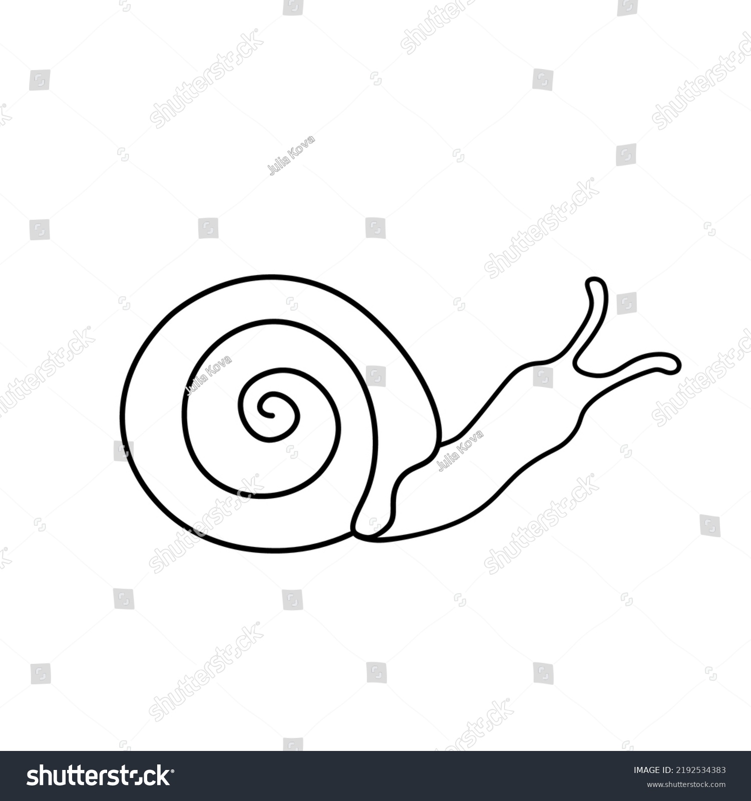 Hand Drawn Vector Illustration Snail Outline Stock Vector (Royalty Free ...