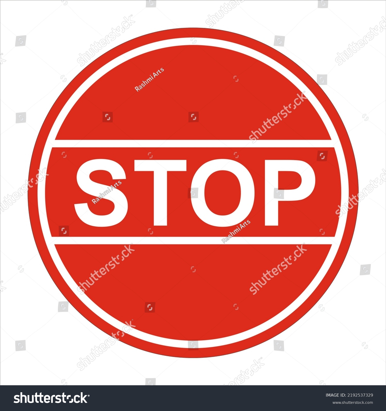 Stop Sign Board Logo Icon Poster Stock Illustration 2192537329 