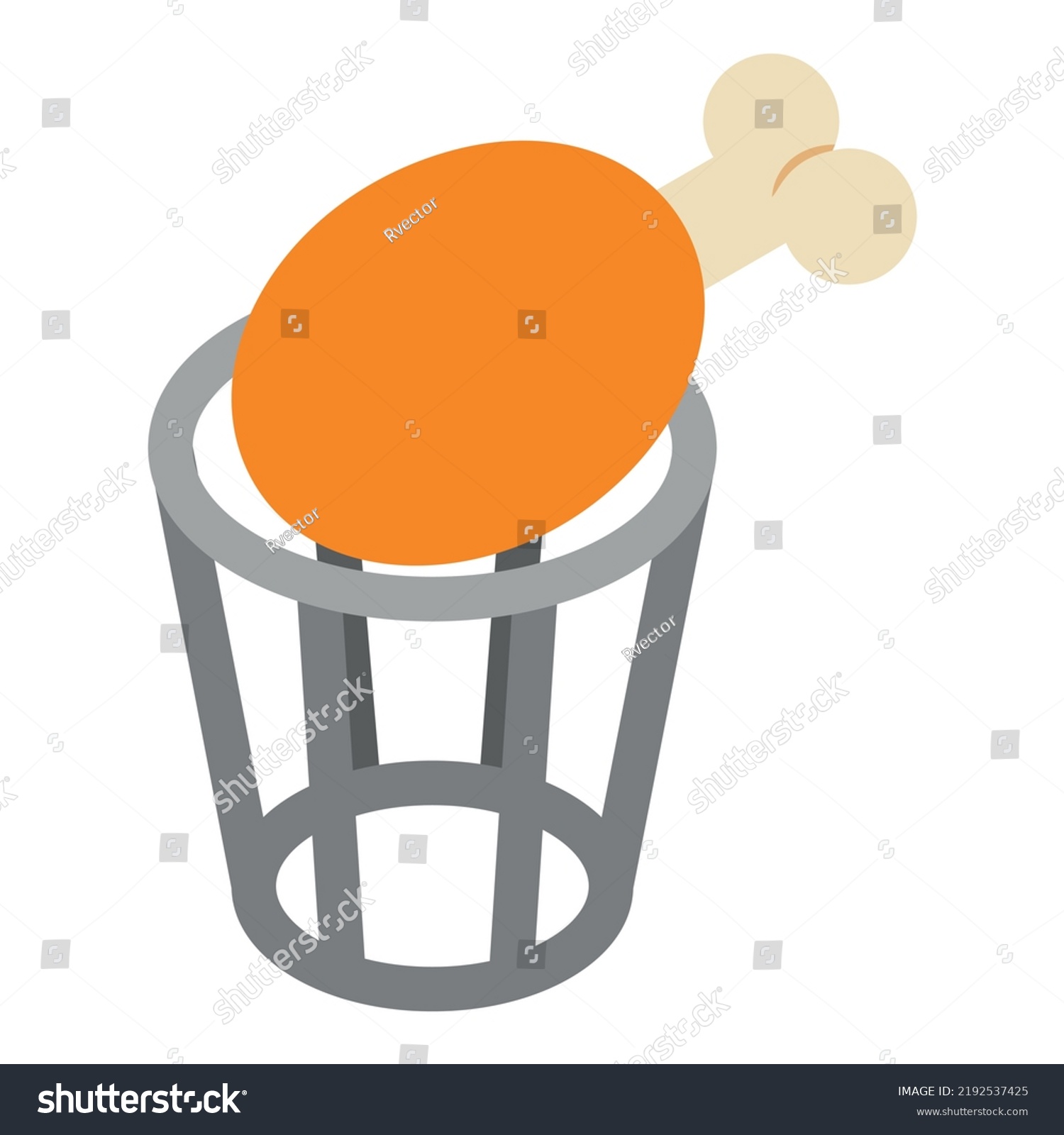 Organic trash icon isometric vector fried stock vector royalty free