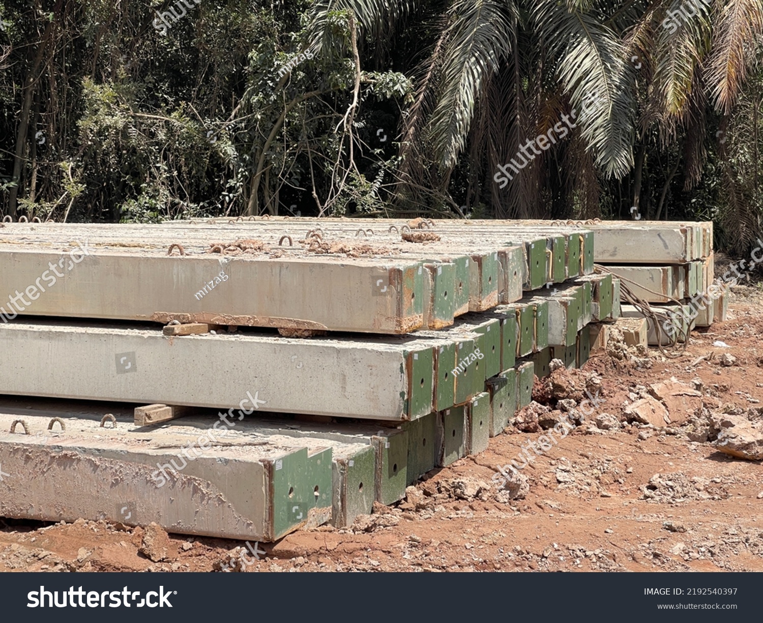 Stockpiles Concrete Piles Construction Site Stack Stock Photo