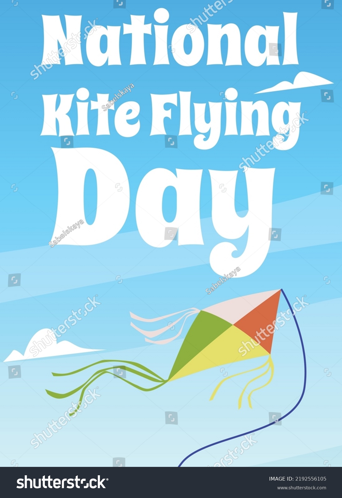 National Kite Flying Day Poster Template Stock Vector (Royalty Free