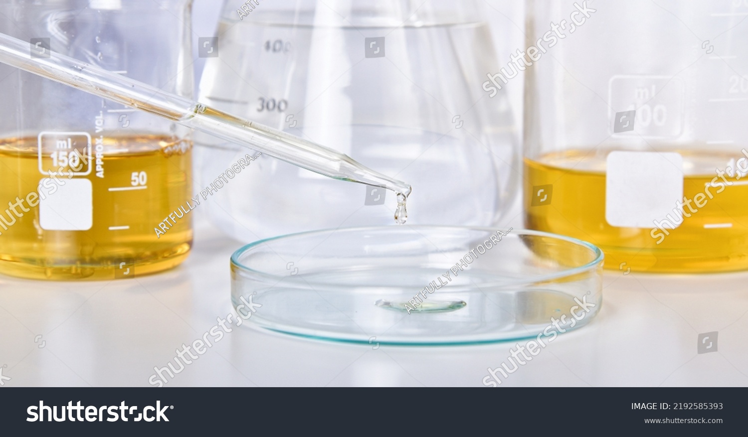 Oil Dropping Laboratory Science Experiments Formulating Stock Photo ...