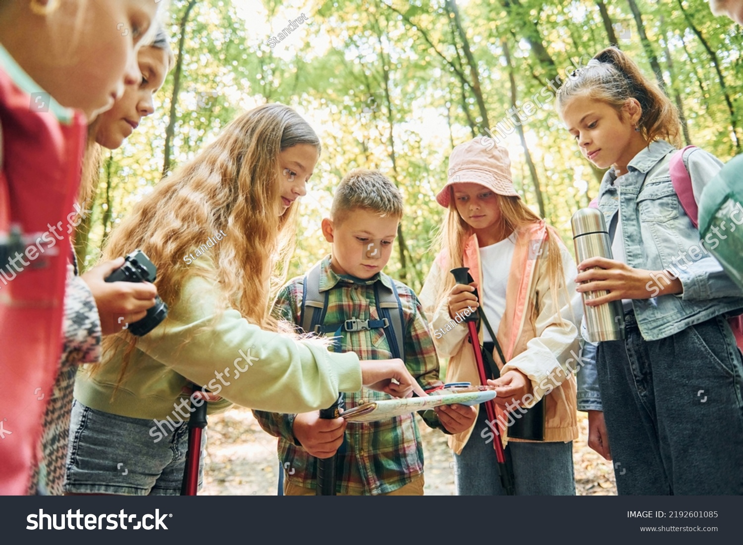 Using Map Kids Green Forest Summer Stock Photo 2192601085 