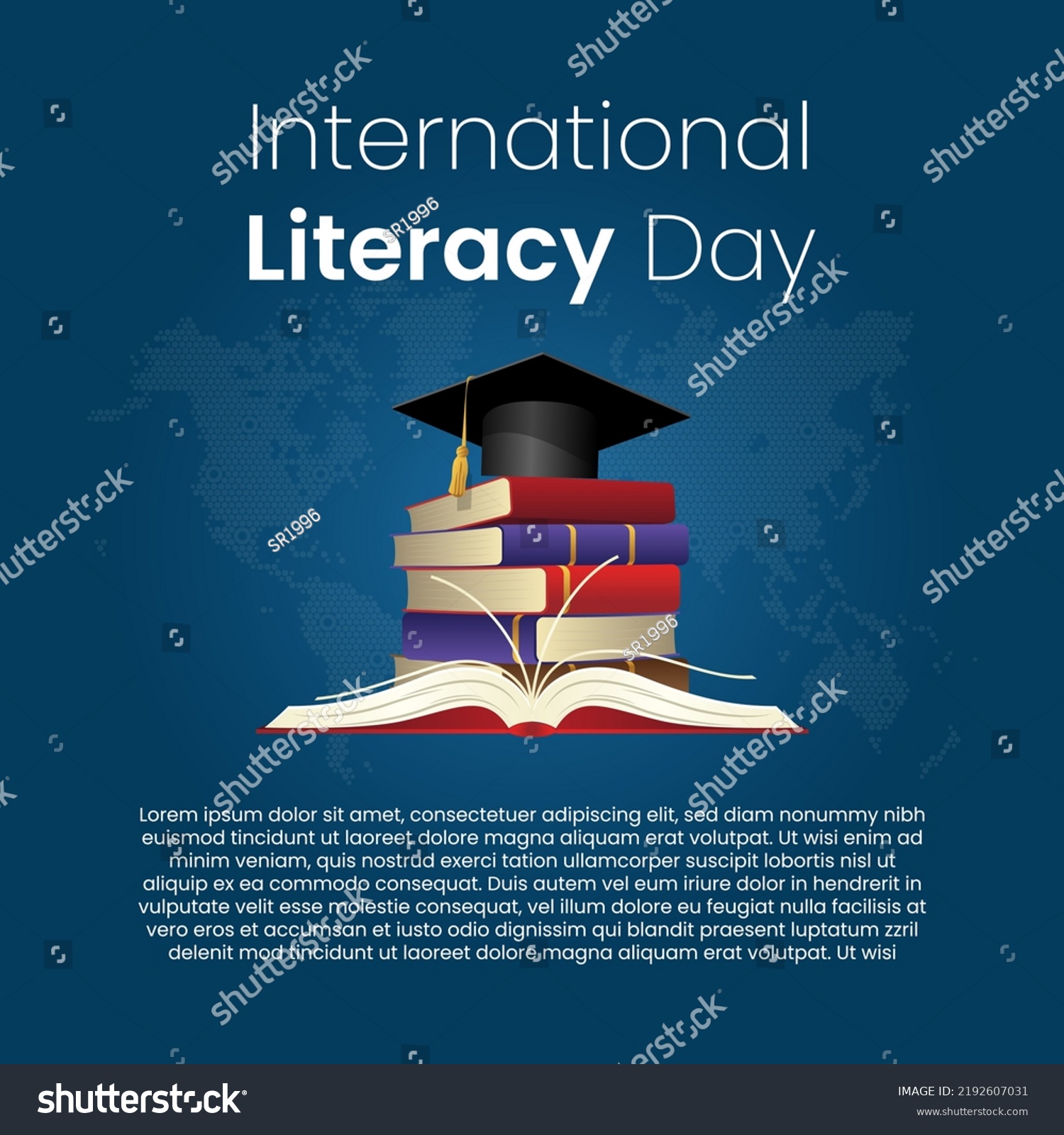 International Literacy Day Poster Education Concept Stock Vector ...