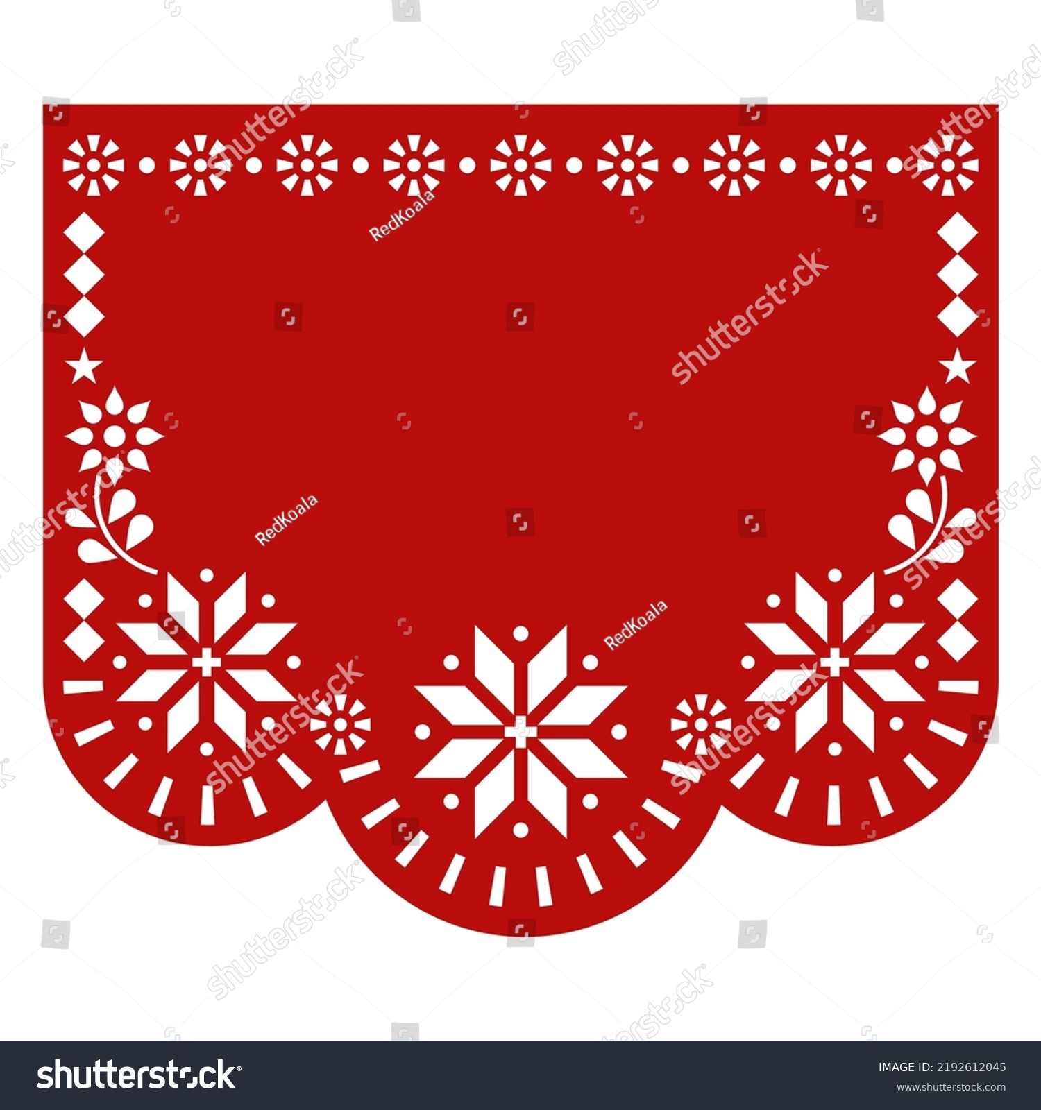 Christmas Papel Picado Vector Template Design Stock Vector Royalty Free 2192612045 Shutterstock 9871