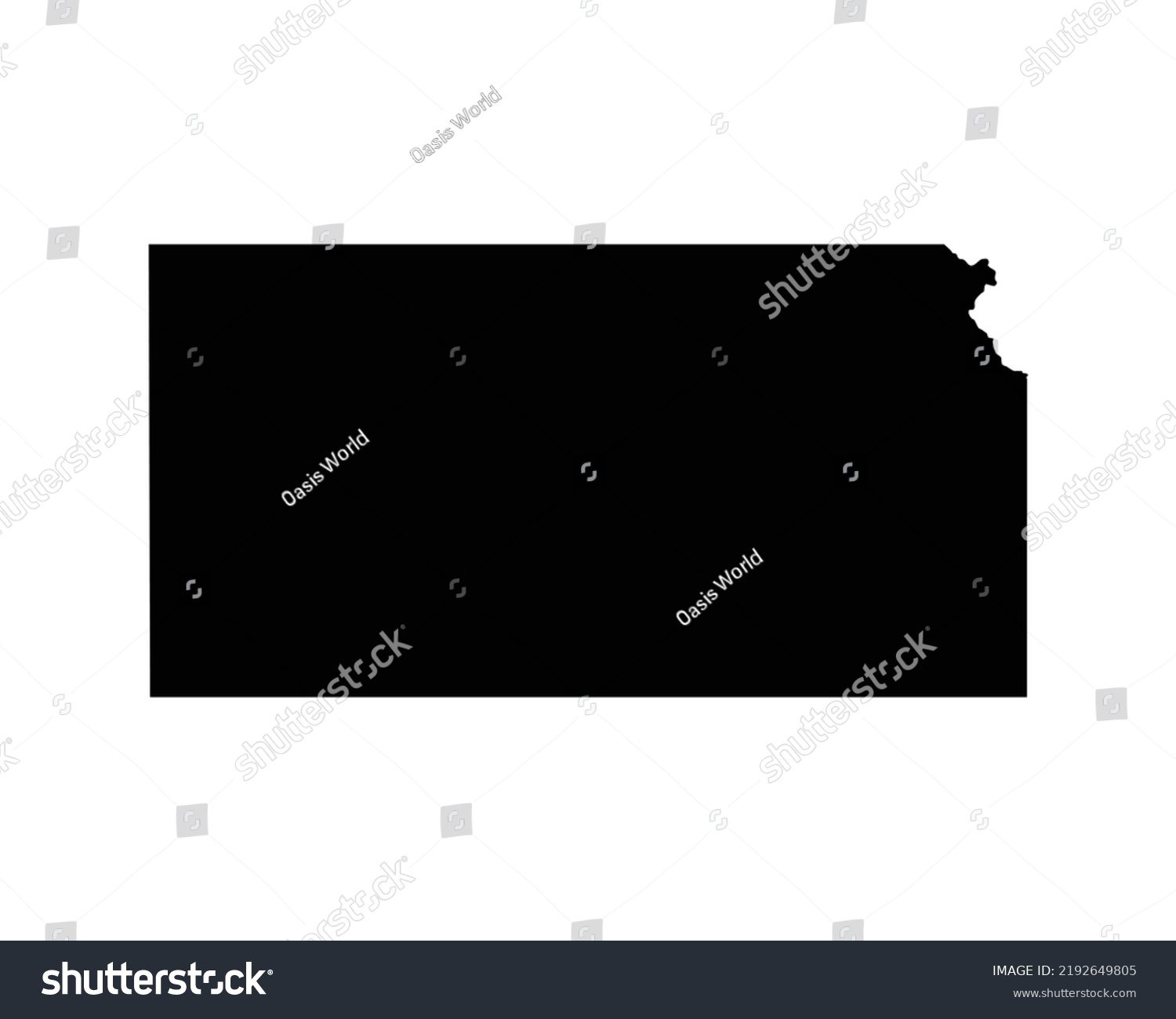 Kansas Us Map Ks Usa State Stock Vector (Royalty Free) 2192649805 ...