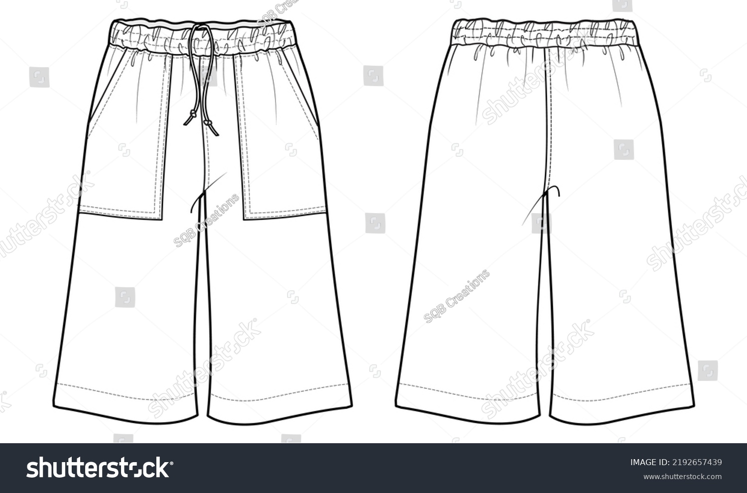 Mens Shorts Flat Sketch Vector Illustration Stock Vector (Royalty Free ...