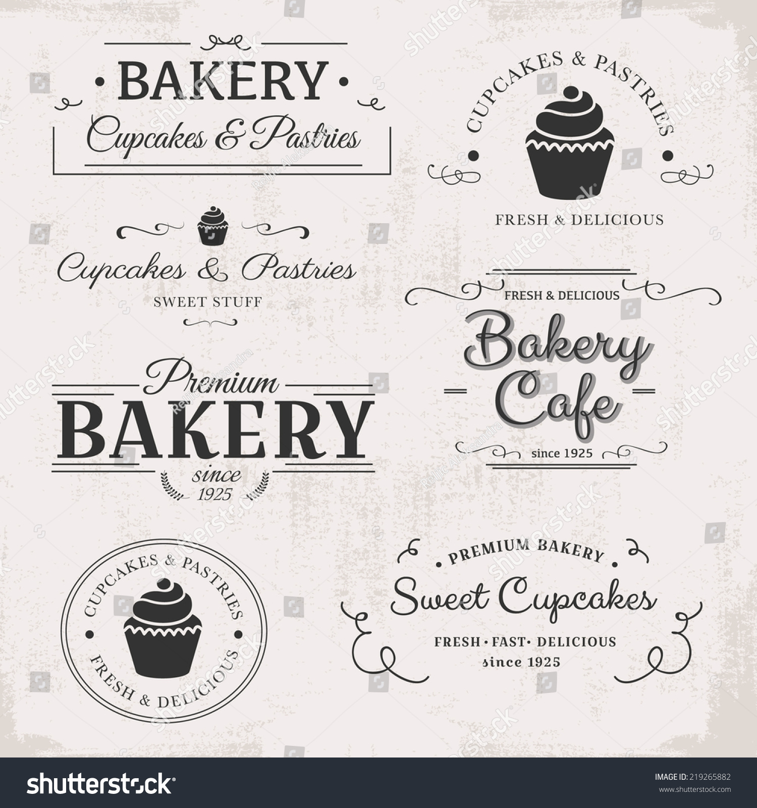 Vintage Bakery Labels Stock Vector (royalty Free) 219265882 