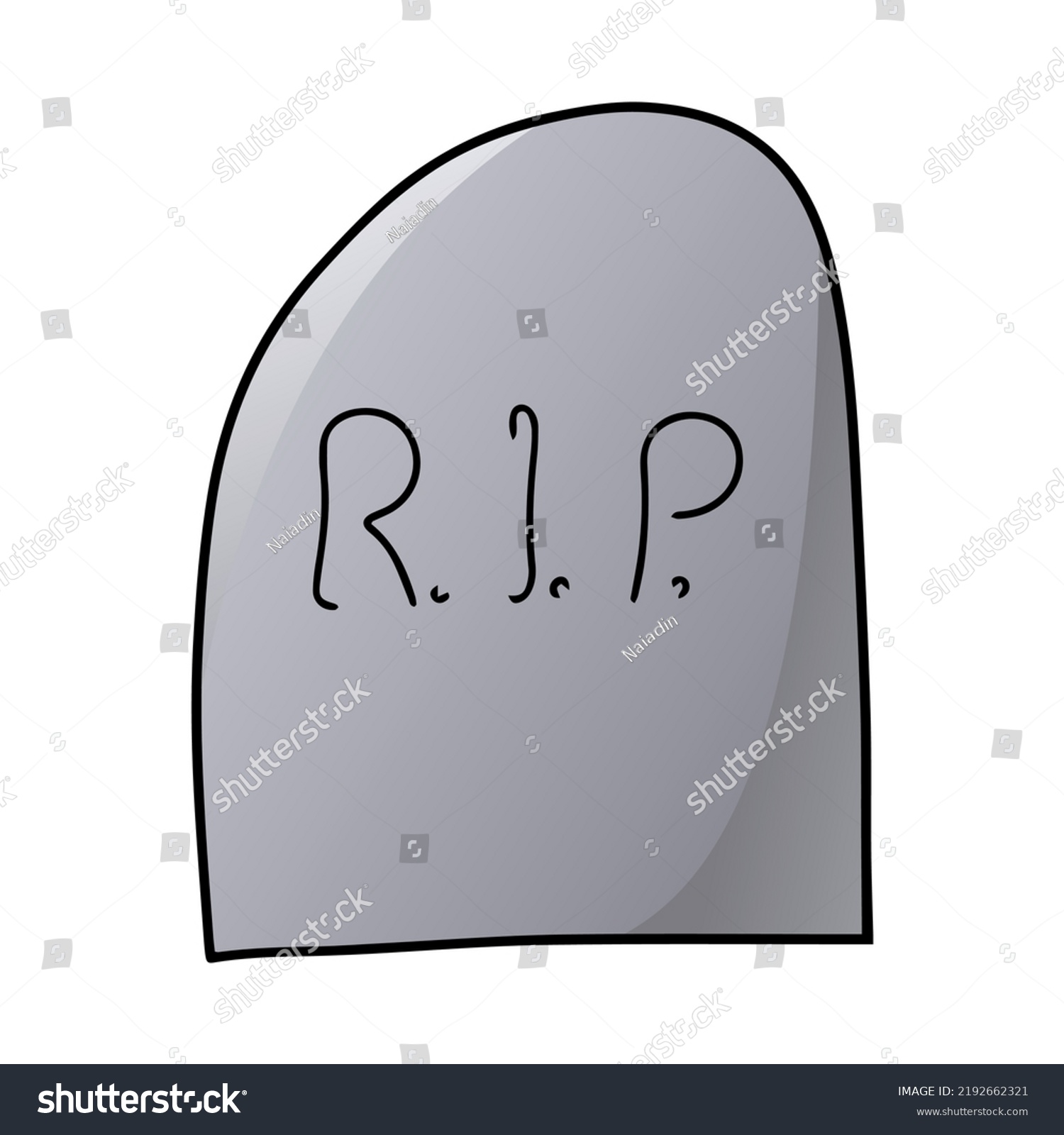 Tombstone Cartoon Illustration Isolated On White Stock Vector (Royalty ...