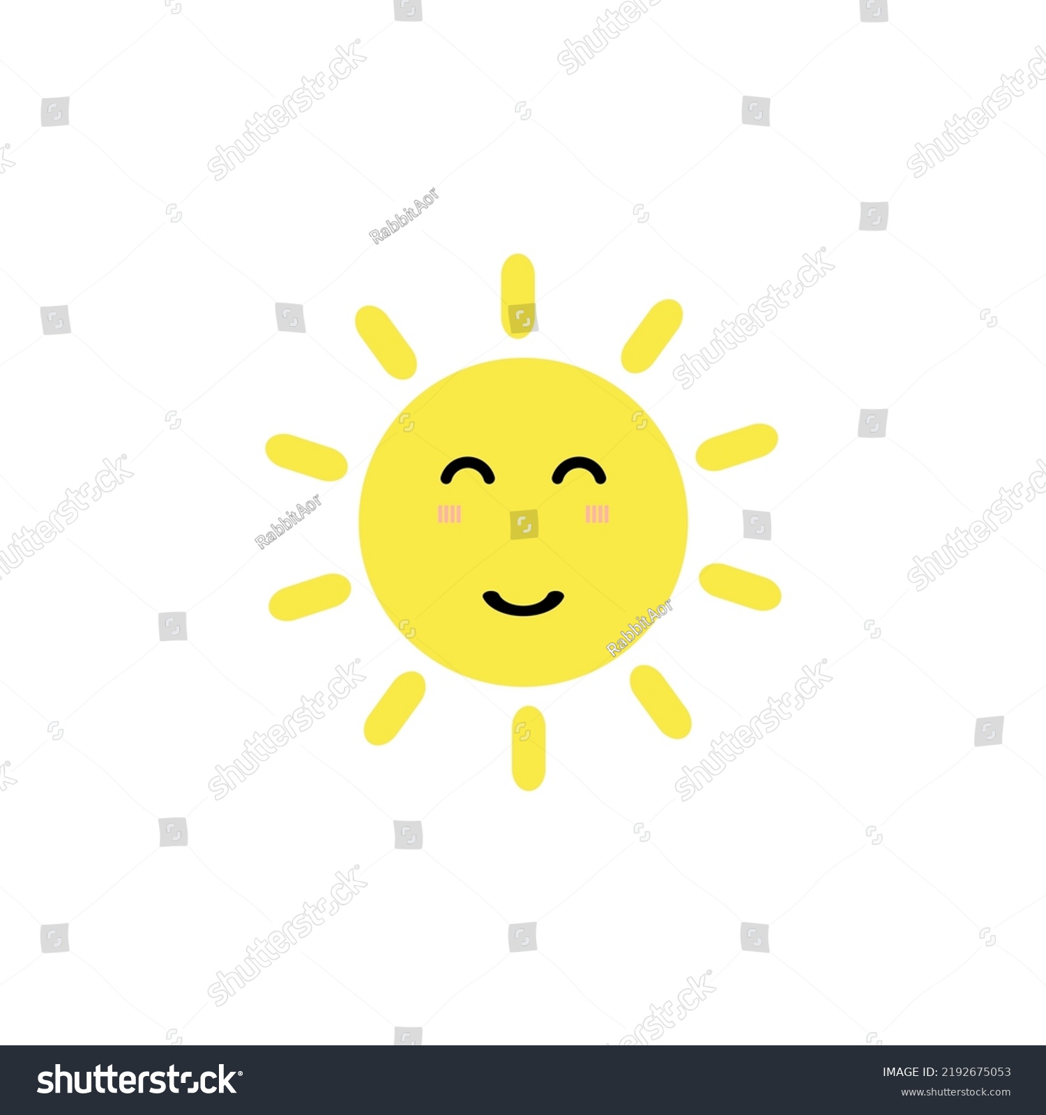 Cute Happy Sun Smiley Face Isolated Stock Vector (Royalty Free ...