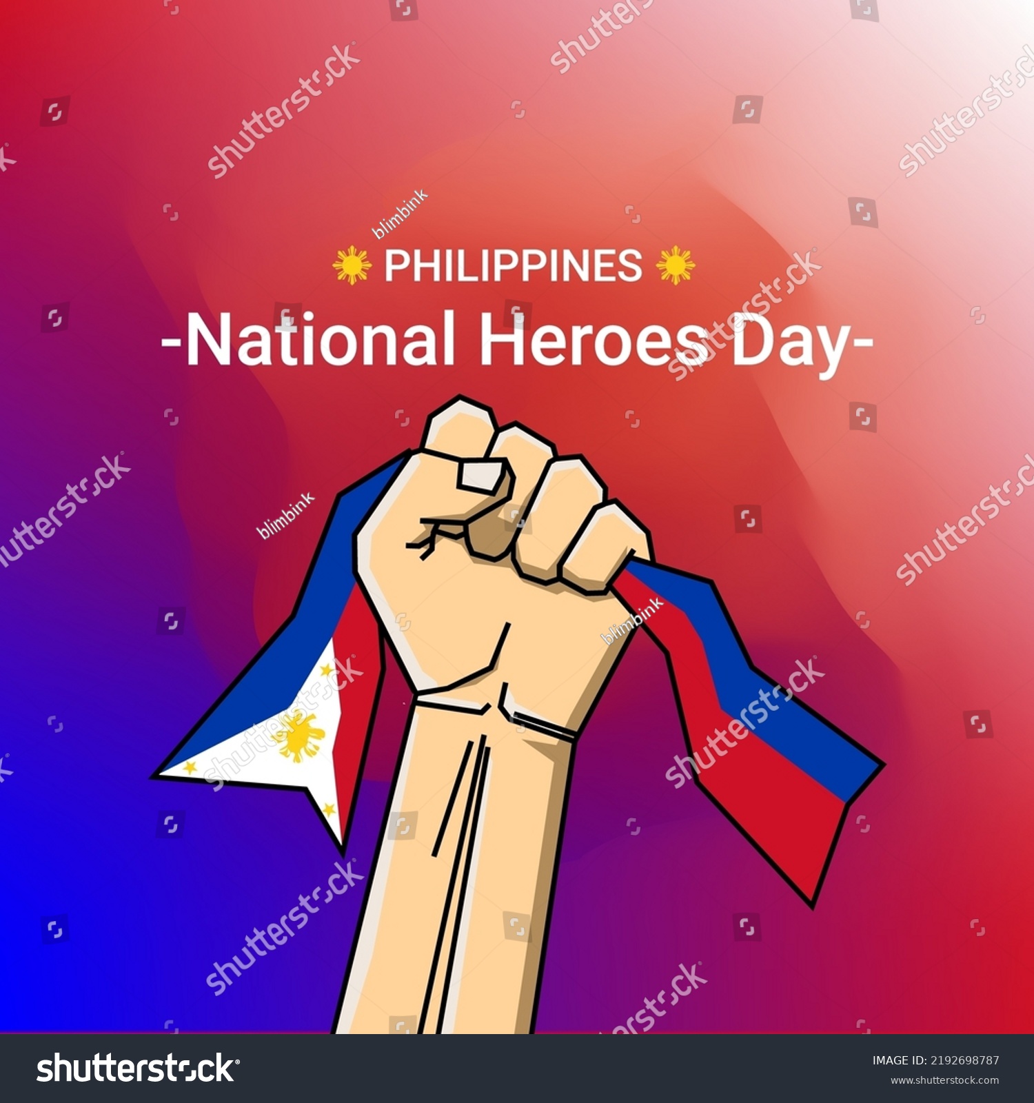 Philippine National Heroes Day Concept Holding Stock Vector (Royalty