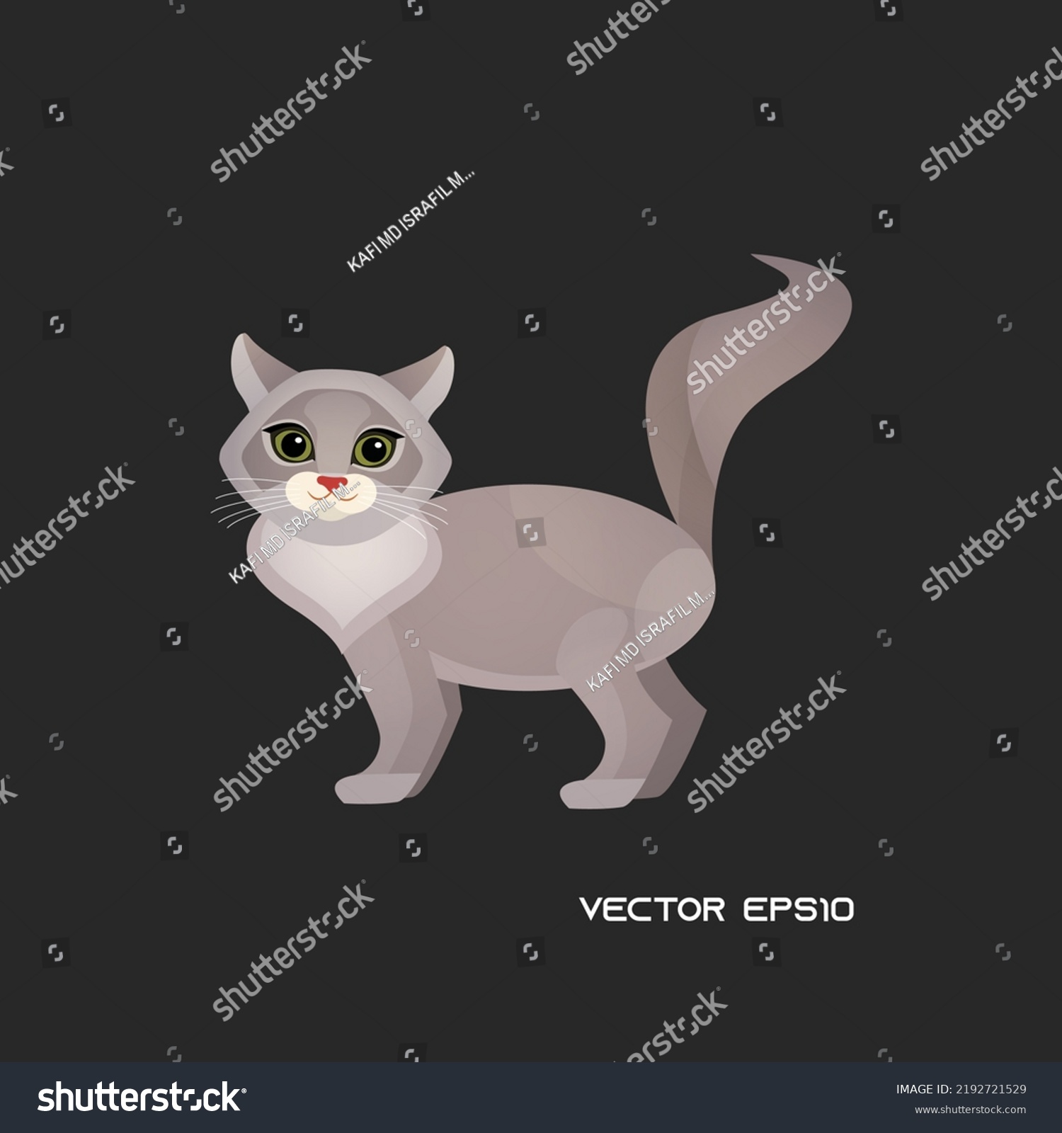 Vector Illustration Cat Flat Cartoon Style Stock Vector Royalty Free Vector Illustration Cat Flat Cartoon Style Stock Vector Royalty Free