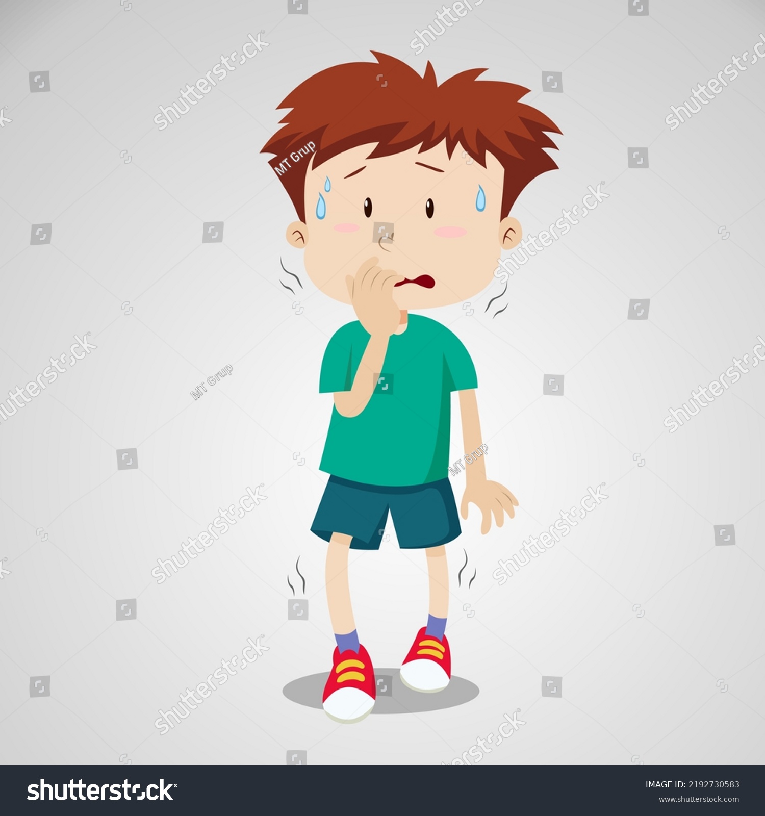 Little Boy Scared Face Vector Image Stock Vector (Royalty Free ...