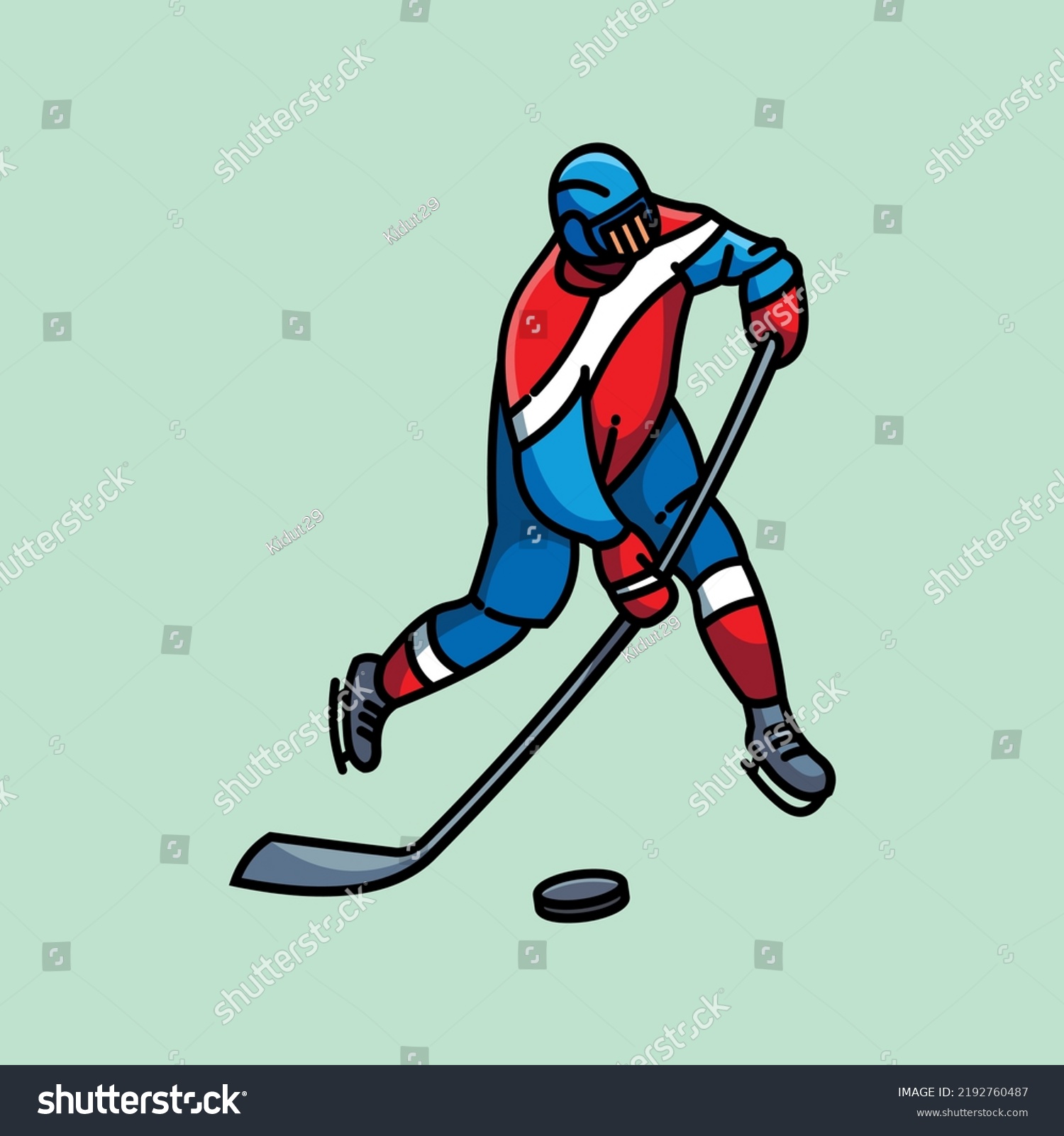 Vector Clipart Hockey Player Stock Vector (Royalty Free) 2192760487 ...