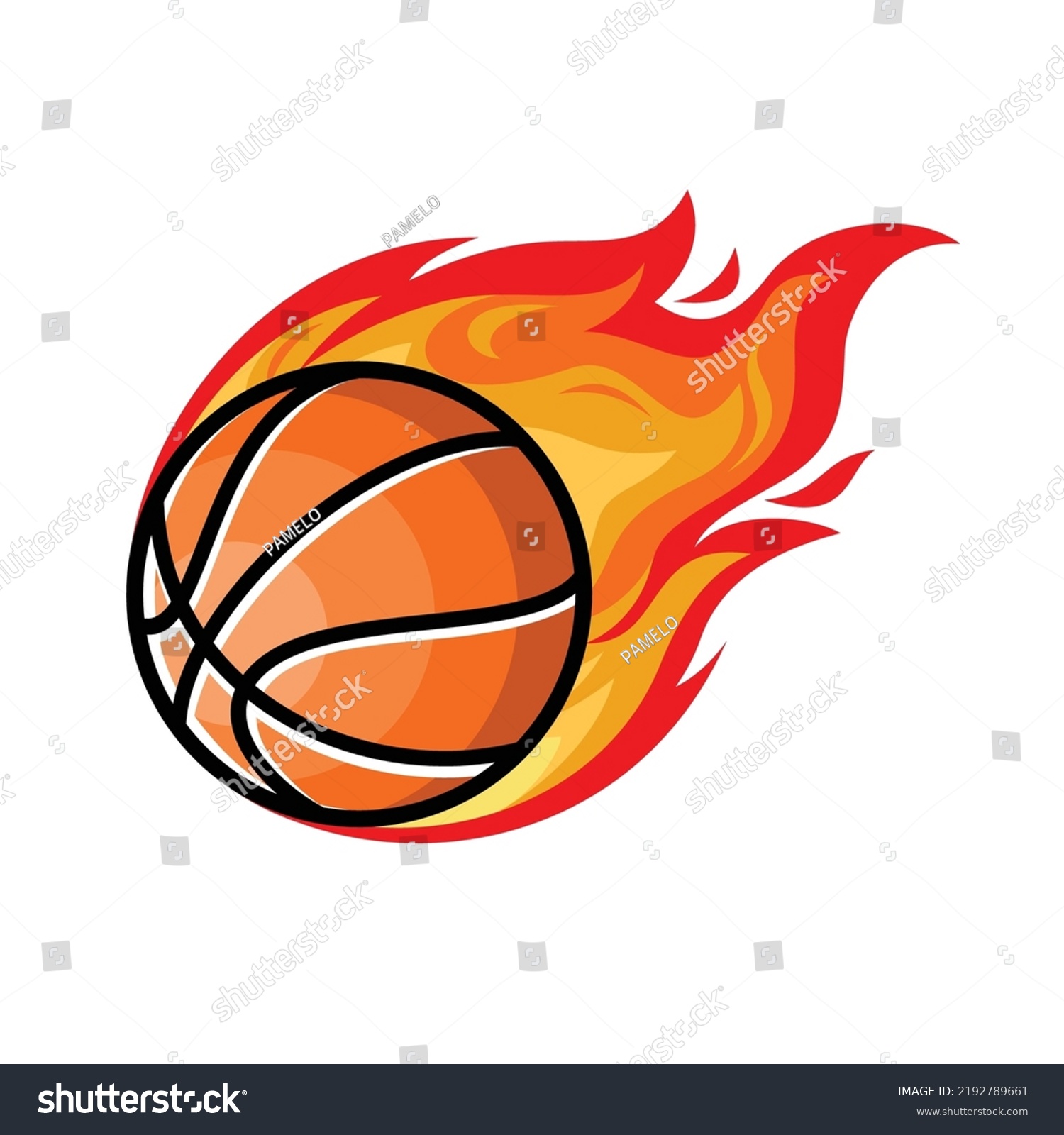 Vector Cartoon Basketball Flames Stock Vector (Royalty Free) 2192789661 ...