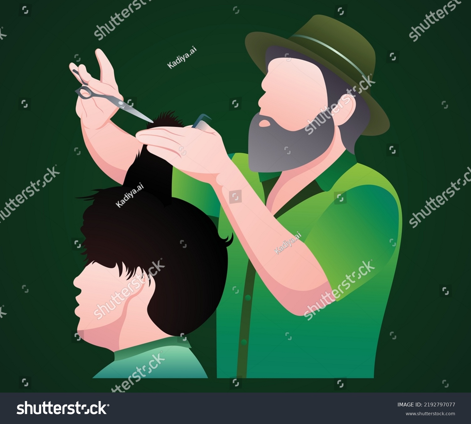 Hair Salon Hairdresser Barber Working Client Stock Vector Royalty Free 2192797077 Shutterstock 2670