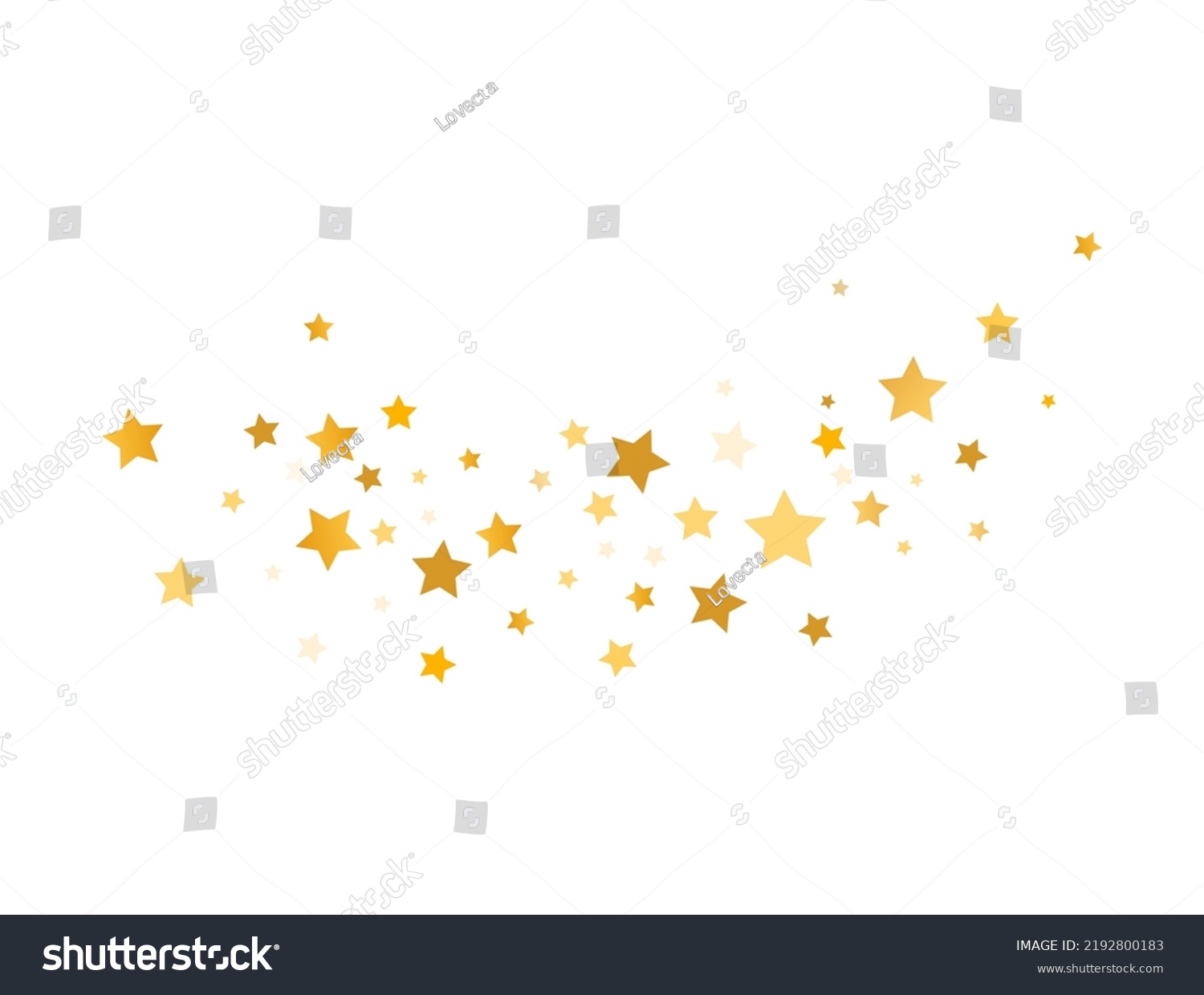 Gold Stars Swirling Glitter Elegant Wave Stock Vector (Royalty Free ...