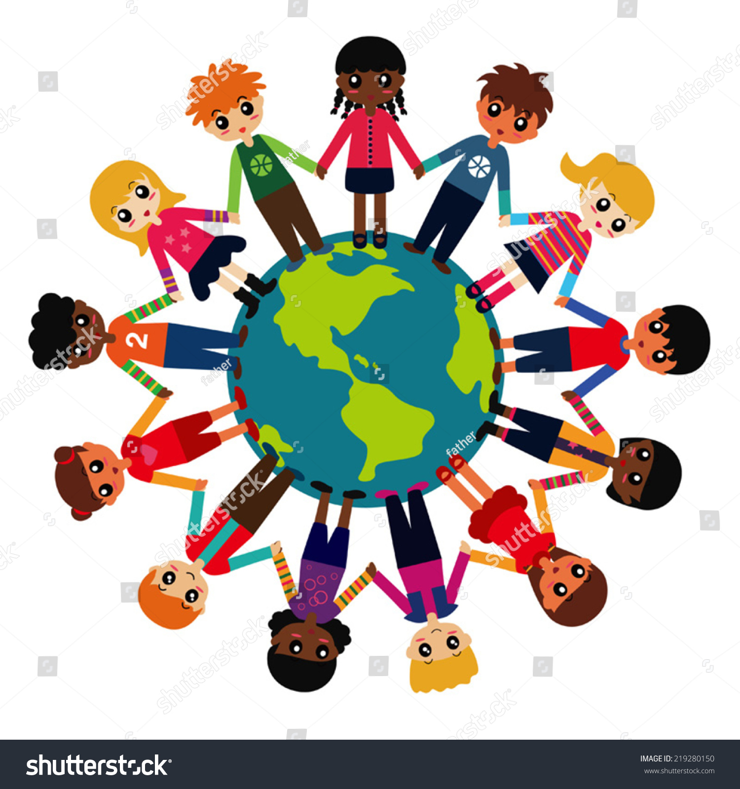 Children Around World Stock Vector (Royalty Free) 219280150 | Shutterstock