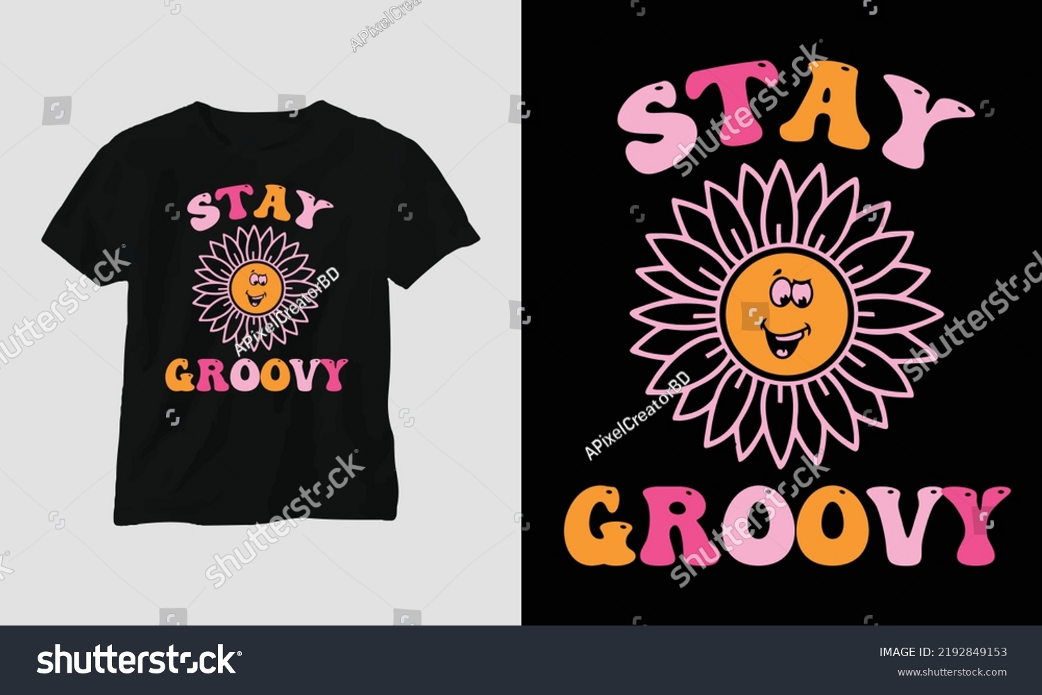 Wavy Retro Groovy Tshirt Design Quotes Stock Vector Royalty Free