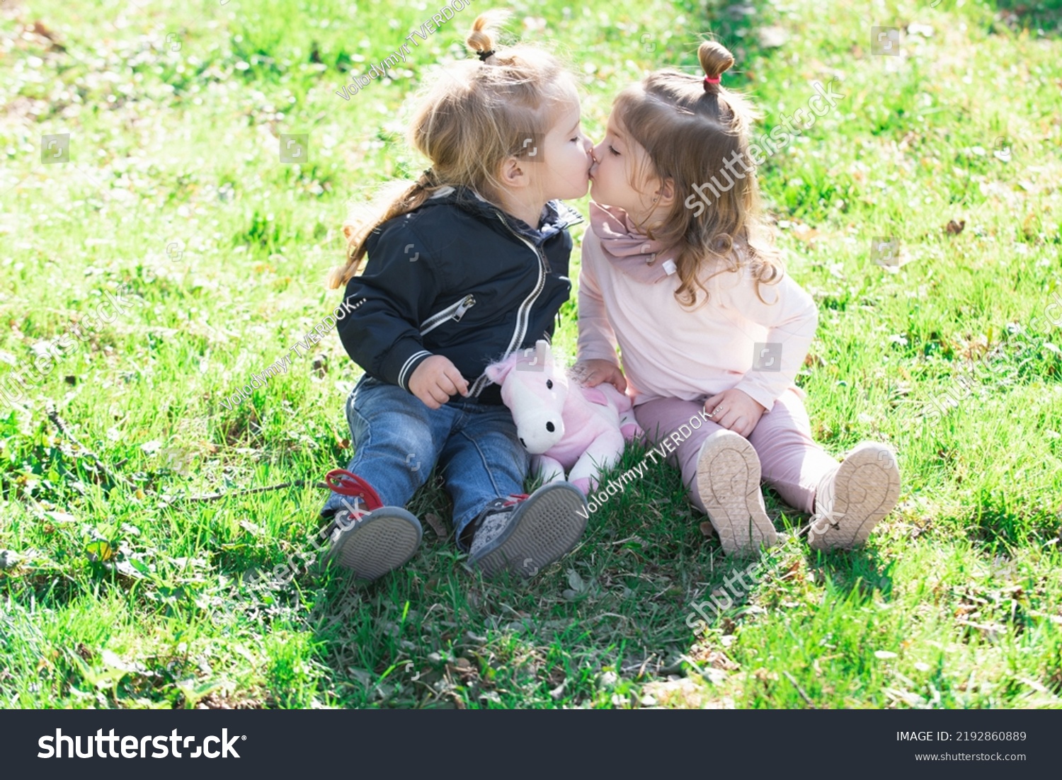 Cute Kids Love Little Girl Kissing Stock Photo 2192860889 | Shutterstock