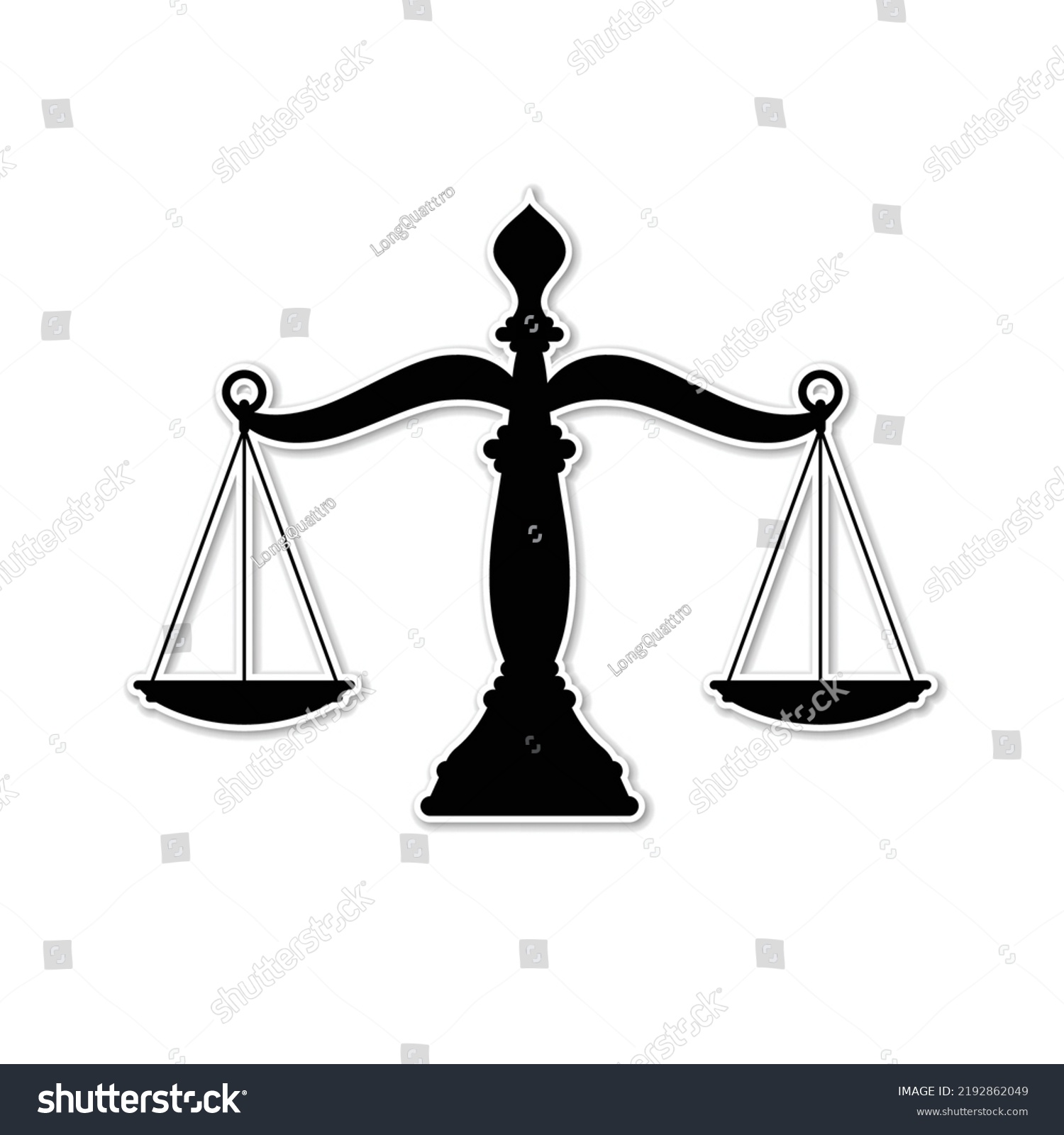 Black Scales Justice Silhouette Isolated On Stock Vector (Royalty Free ...