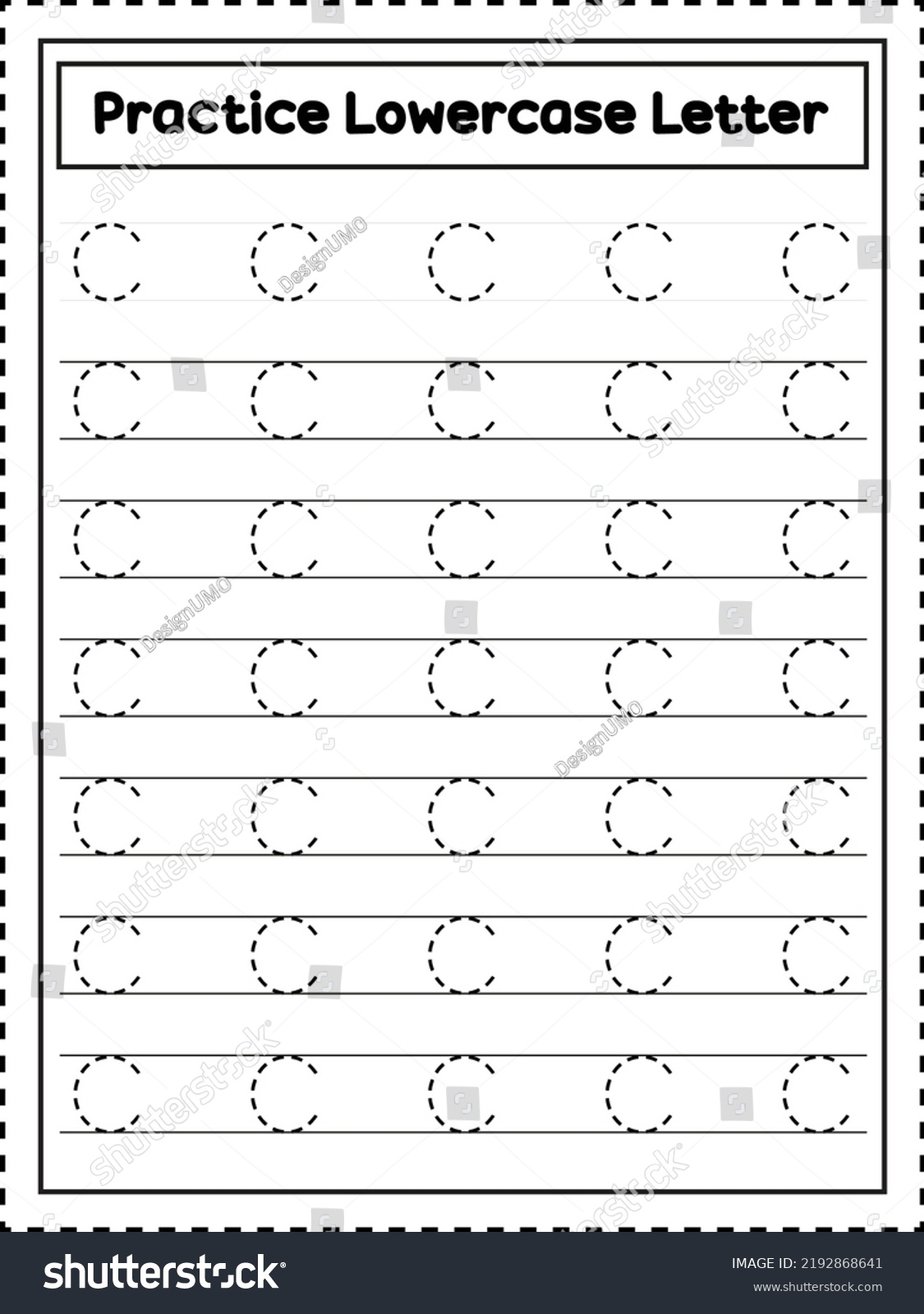 Abc Alphabet Letter Tracing Lowercase Letter Stock Vector (Royalty Free ...