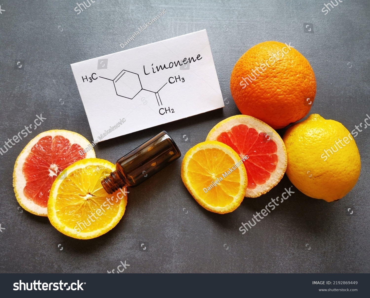 Structural Chemical Formula Limonene Fresh Citrus Stock Photo ...