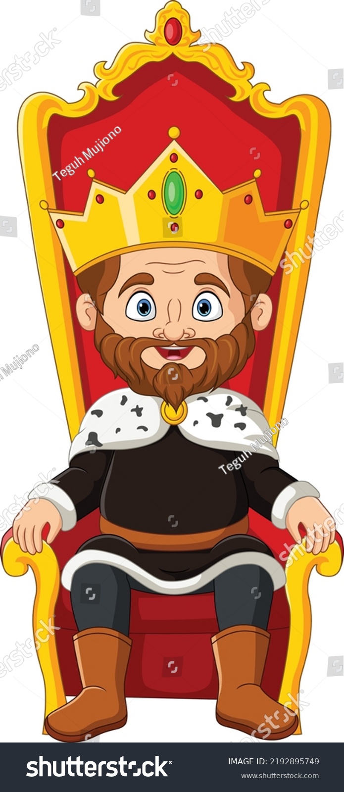 Cartoon King Sitting On Throne Stock Vector (Royalty Free) 2192895749 ...