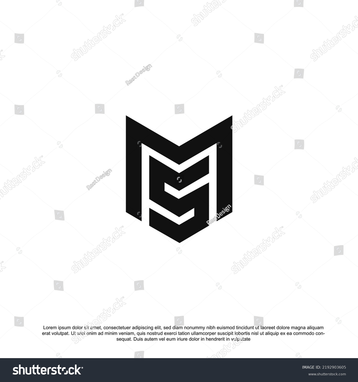 Creative Letter Ms Sm Logo Design Stock Vector (Royalty Free ...