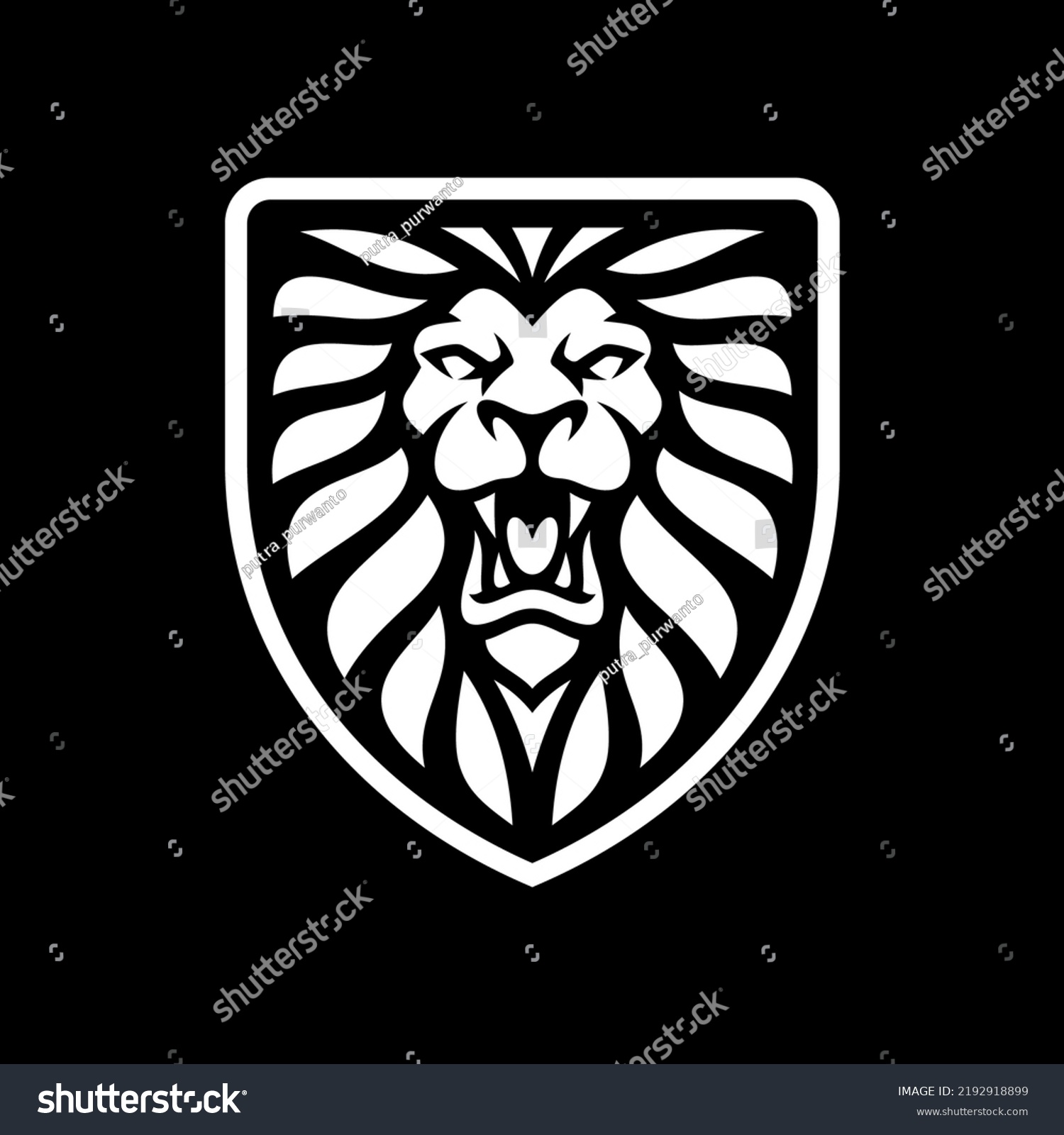 Lion Head Shield Logo Design Lion Stock Vector (Royalty Free ...