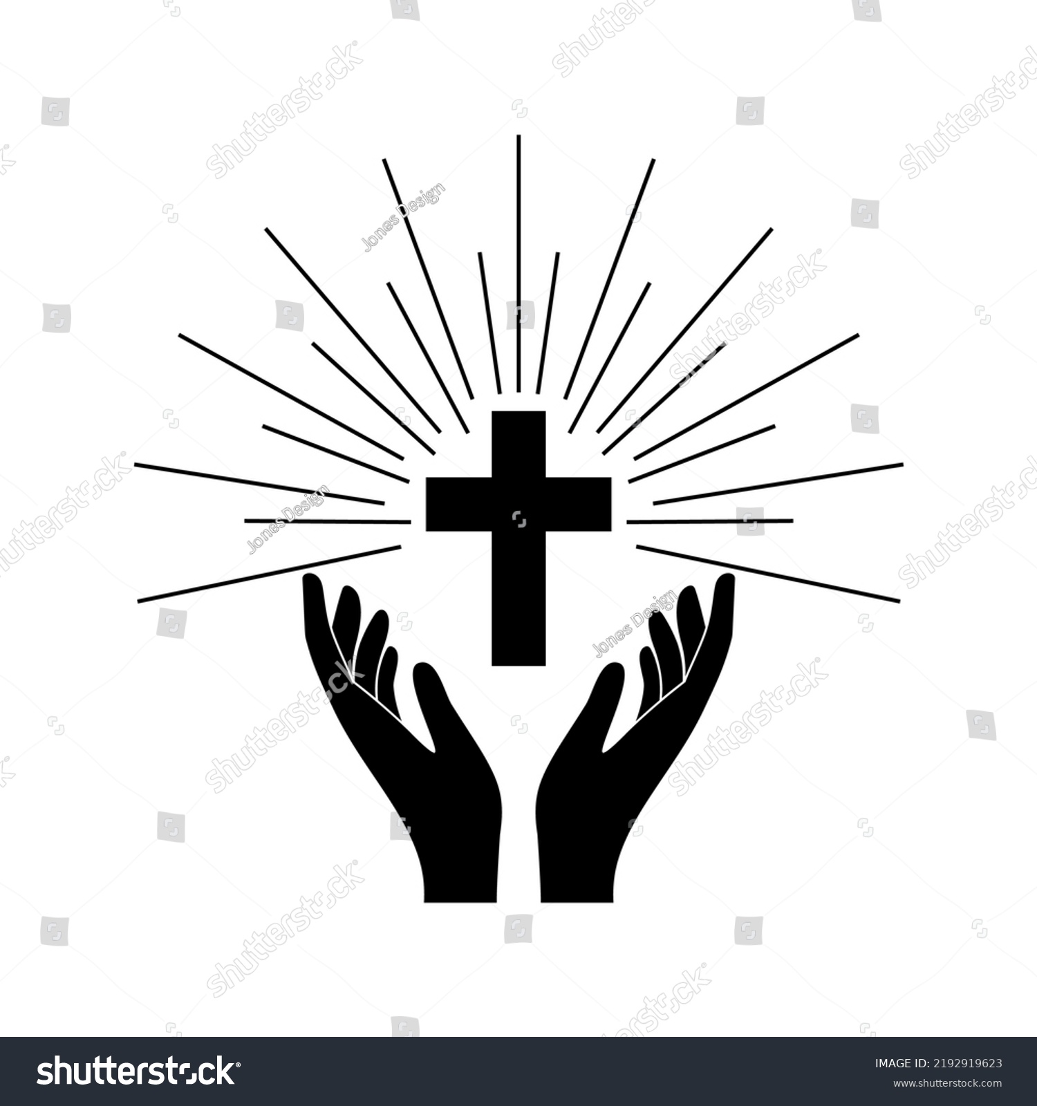 Hand Christian Logo Cross Vector Stock Vector (Royalty Free) 2192919623 ...