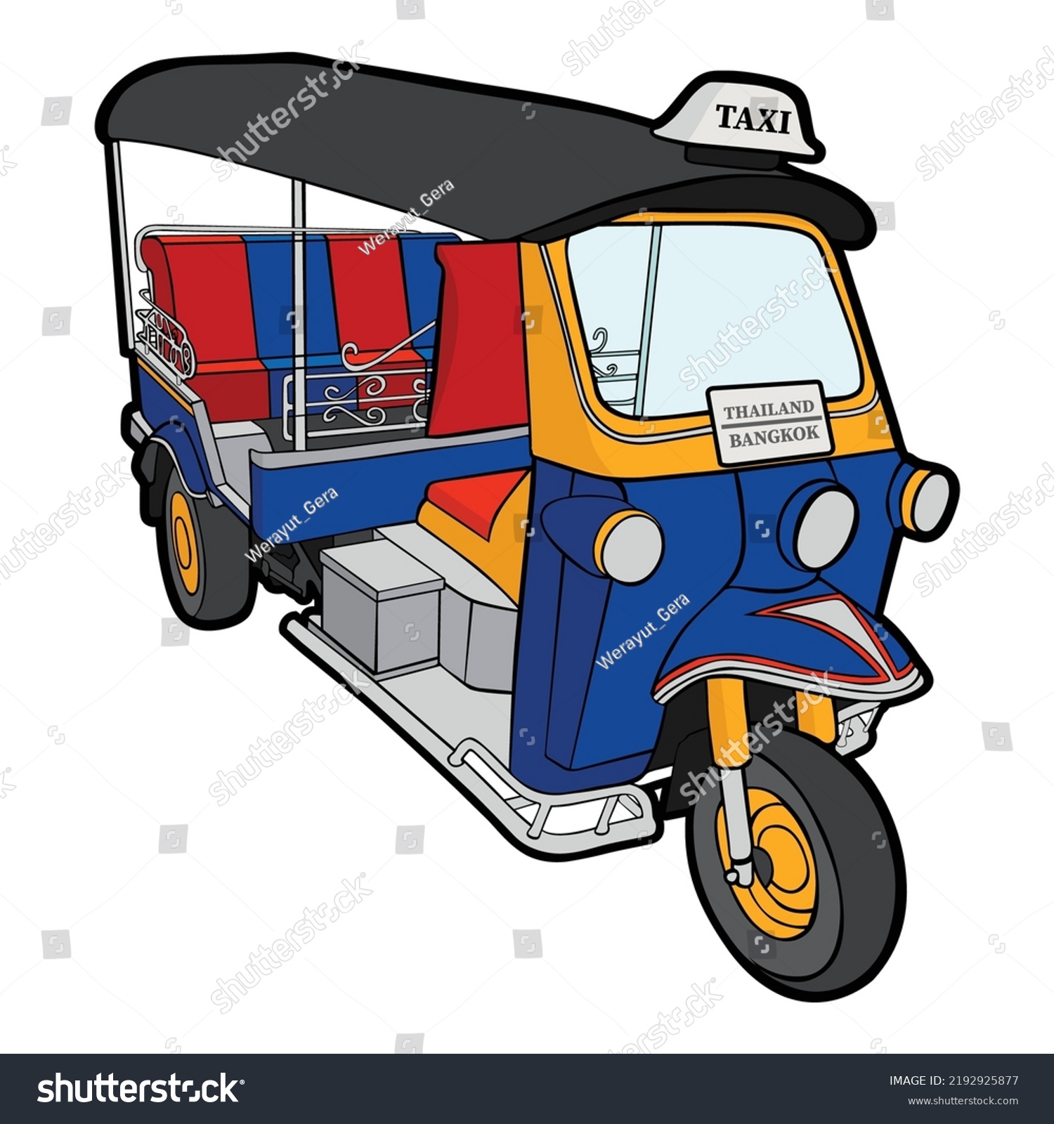 Thai Traditional Tuk Tuk Taxi Travel Stock Vector (Royalty Free ...