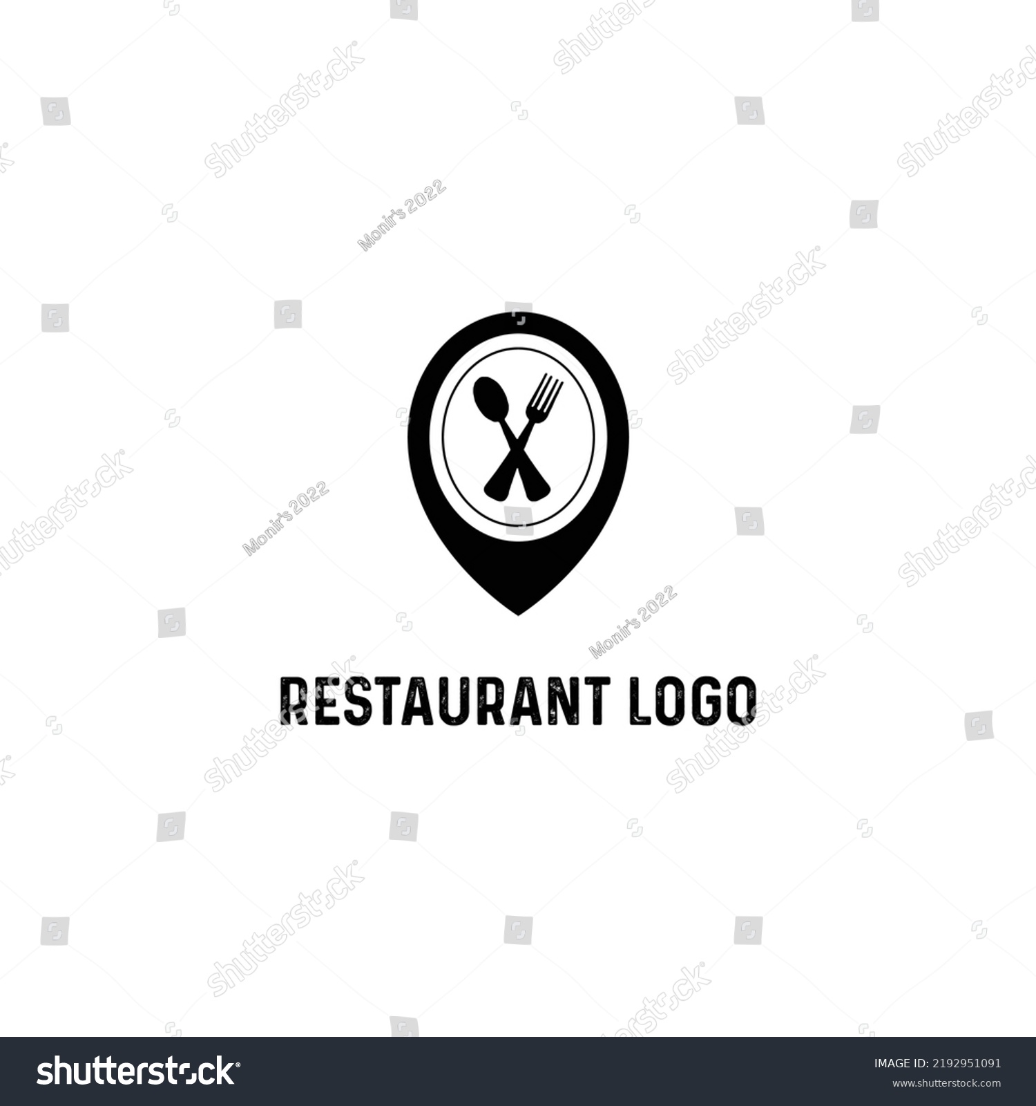 Restaurant Logo Location Symbol Stock Vector (Royalty Free) 2192951091 ...