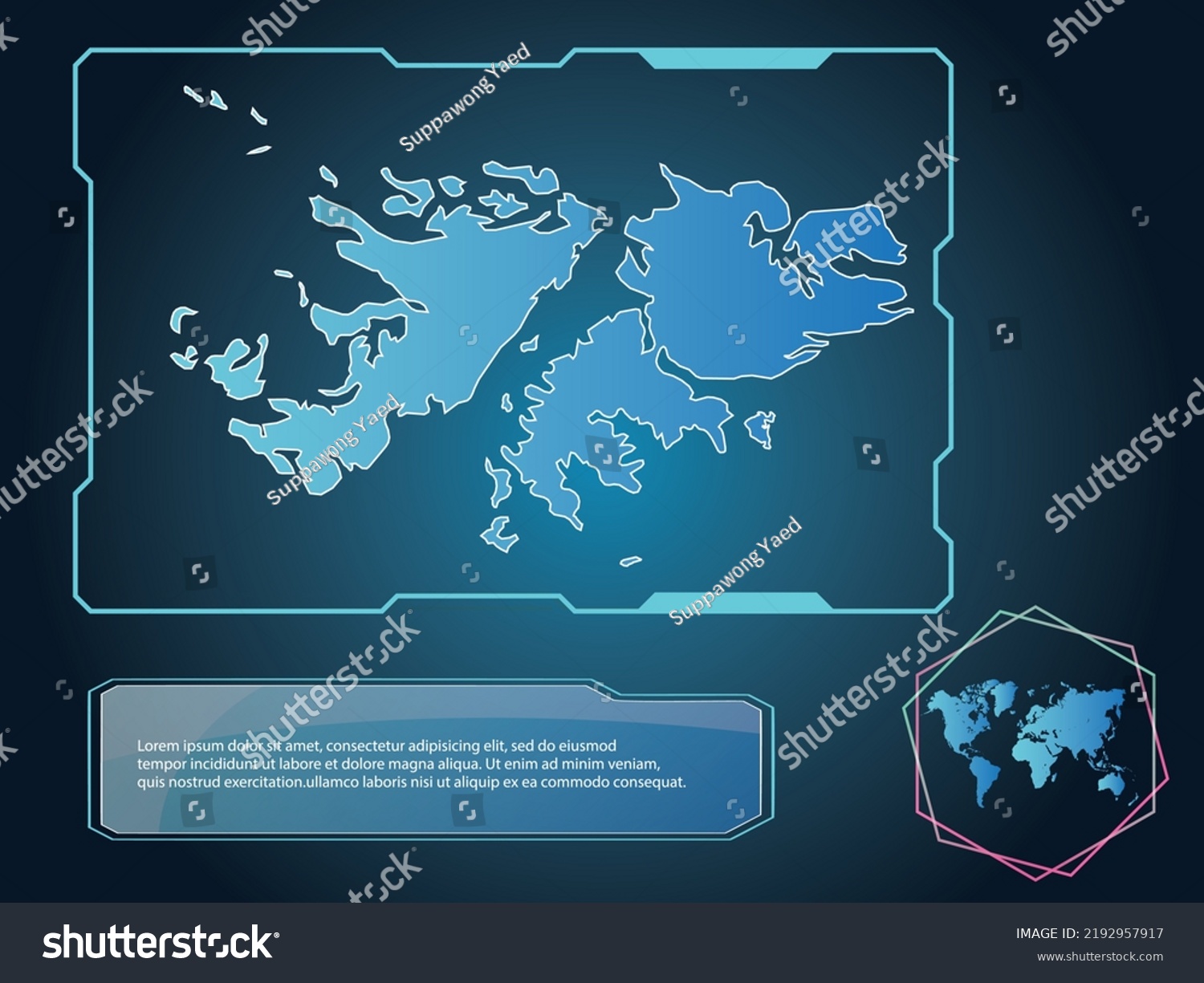 Falkland Islands Map Infographic Technology Blue Stock Vector Royalty   Stock Vector Falkland Islands Map Infographic Technology Blue Color Element Collection Background 2192957917 