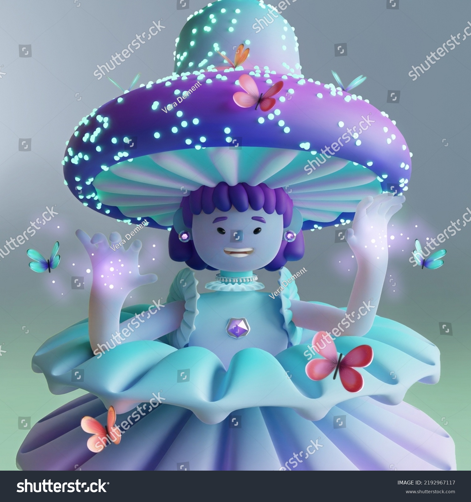 Portrait Happy Cartoon Character Fantasy Girl Stock Illustration 2192967117 Shutterstock 9166