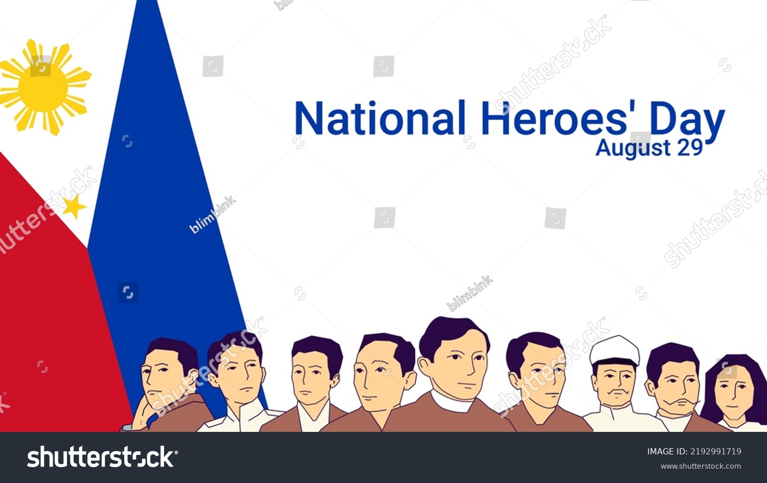 Philippine National Heroes Day Filipino Nationbuilding Stock Vector