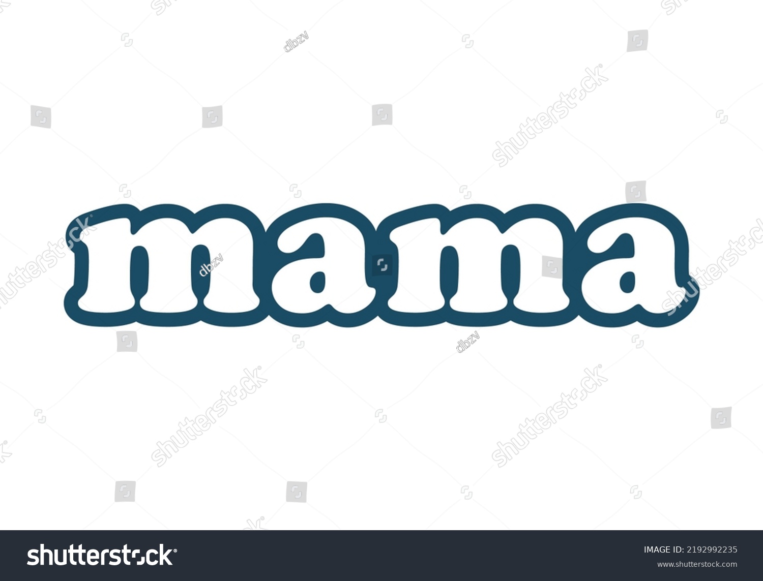 Mama Outlined On White Background Isolated Stock Illustration ...