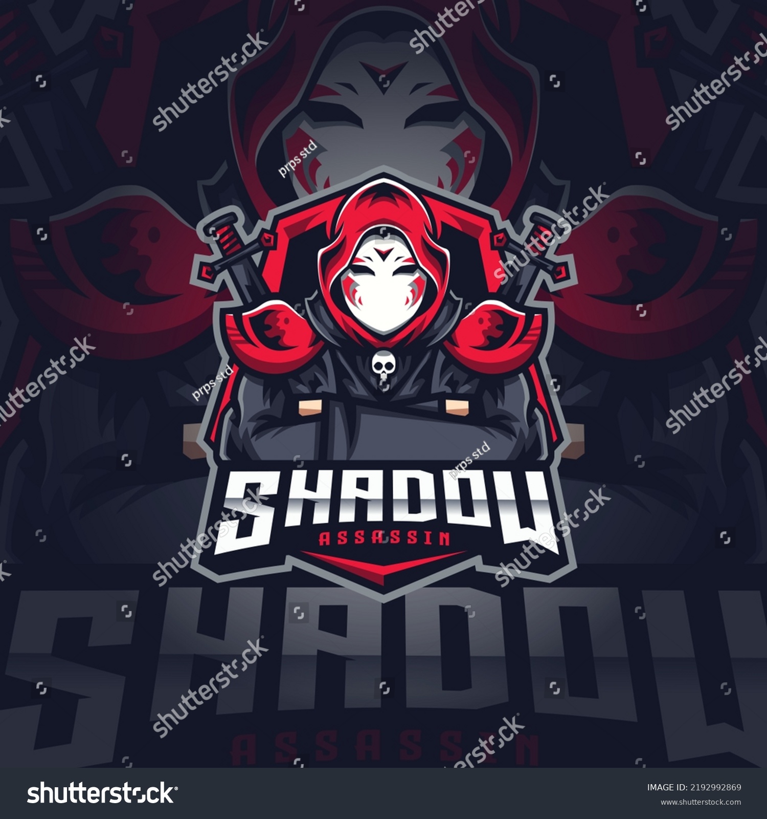 Sahdow Assassin Mascot Esport Logo Design Stock Vector Royalty Free 2192992869 Shutterstock