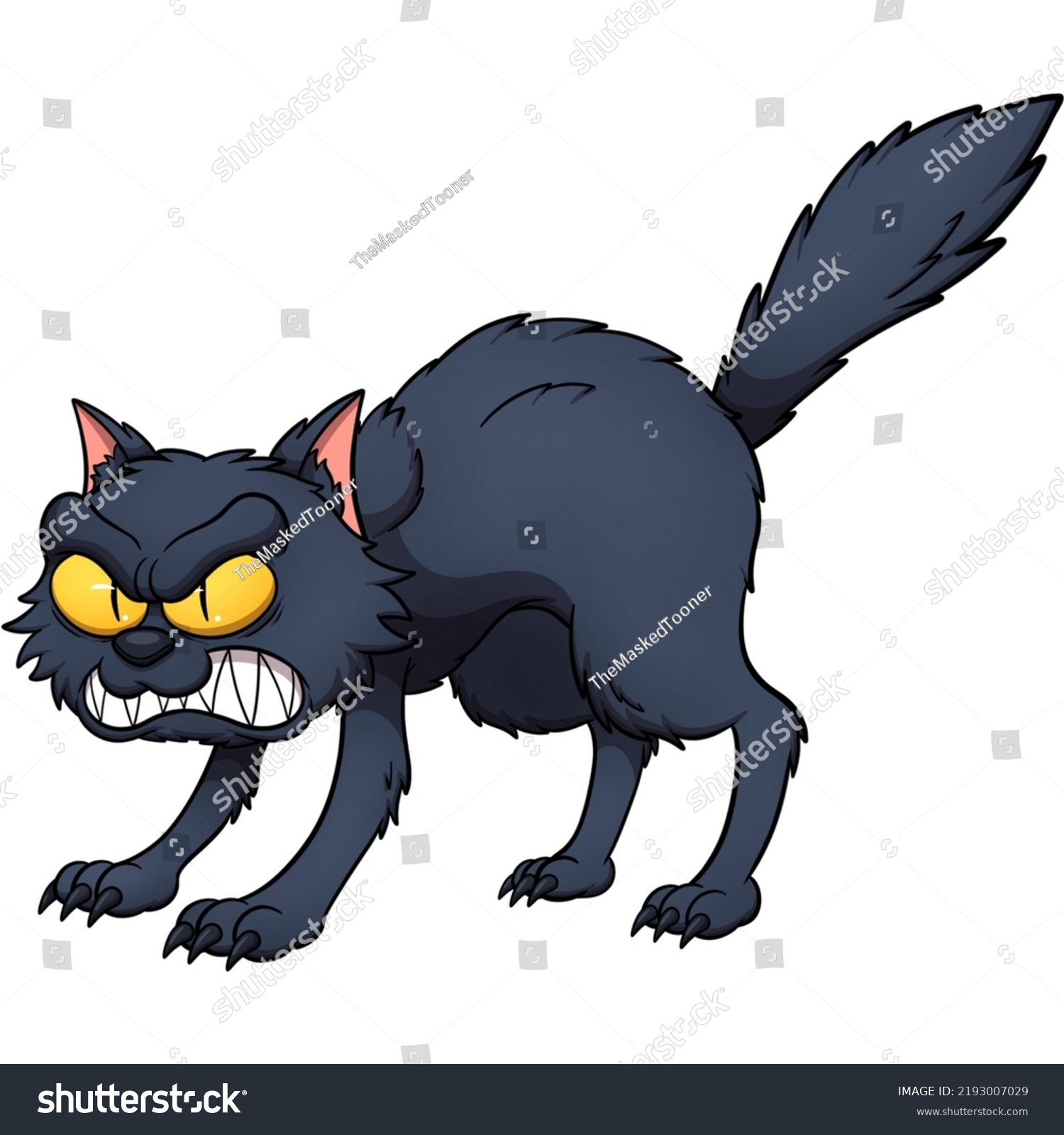 Angry Black Cat Vector Clip Art Stock Vector (Royalty Free) 2193007029 ...