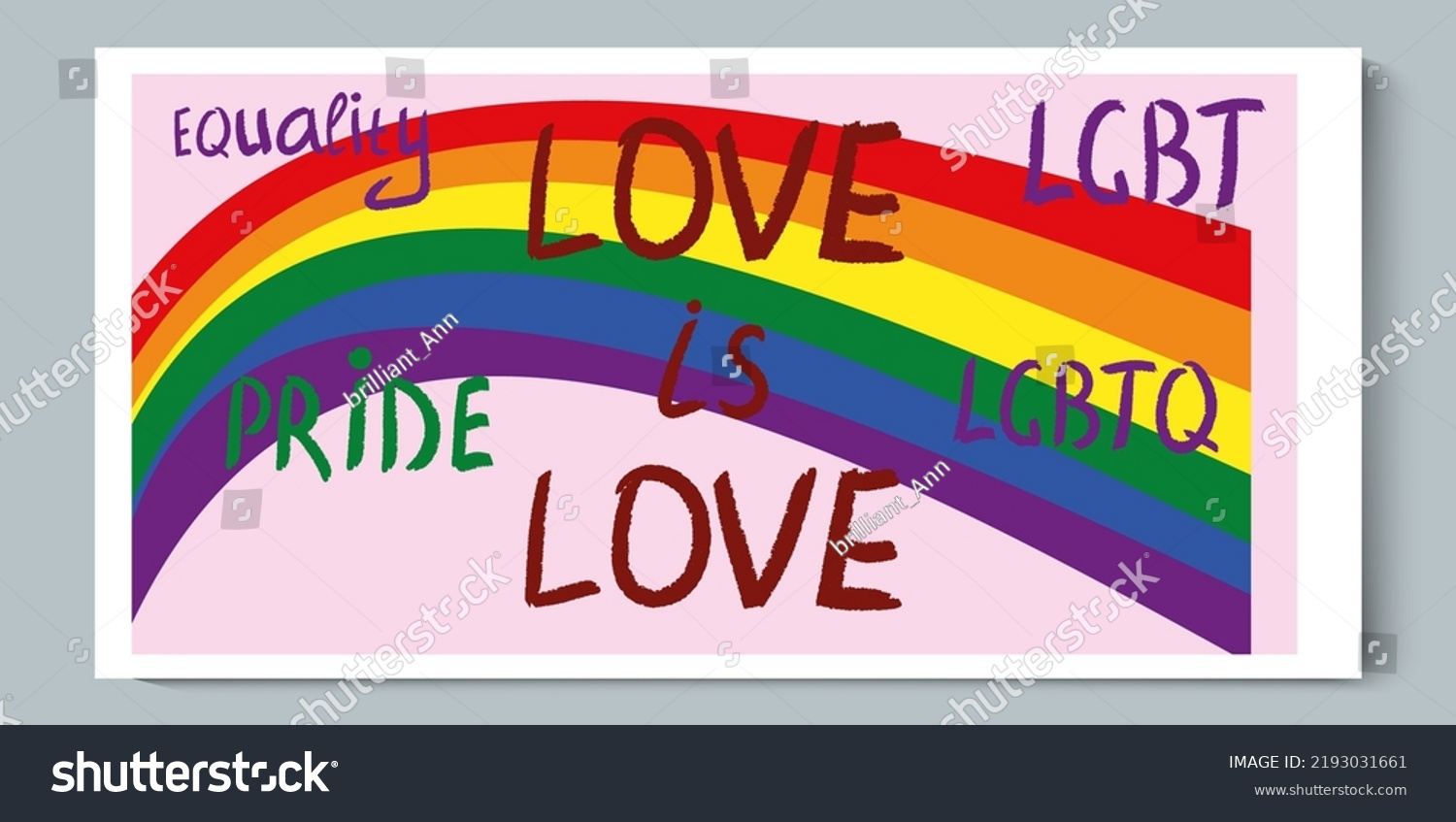 Set Gender Lgbt Doodle Texture Brushstroke Stock Vector Royalty Free