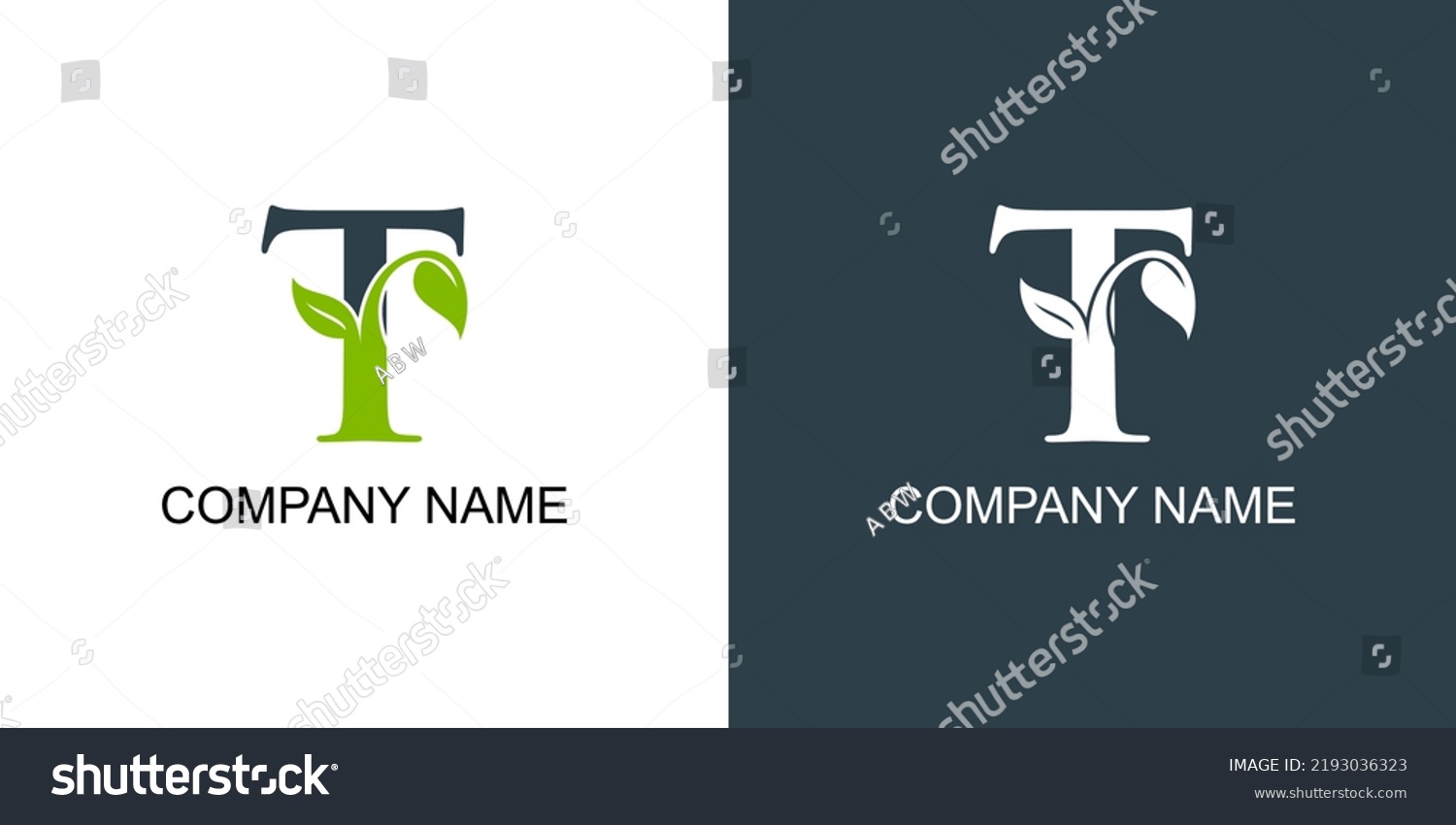 Initial Alphabet Letter T Nature Logo Stock Vector (Royalty Free ...