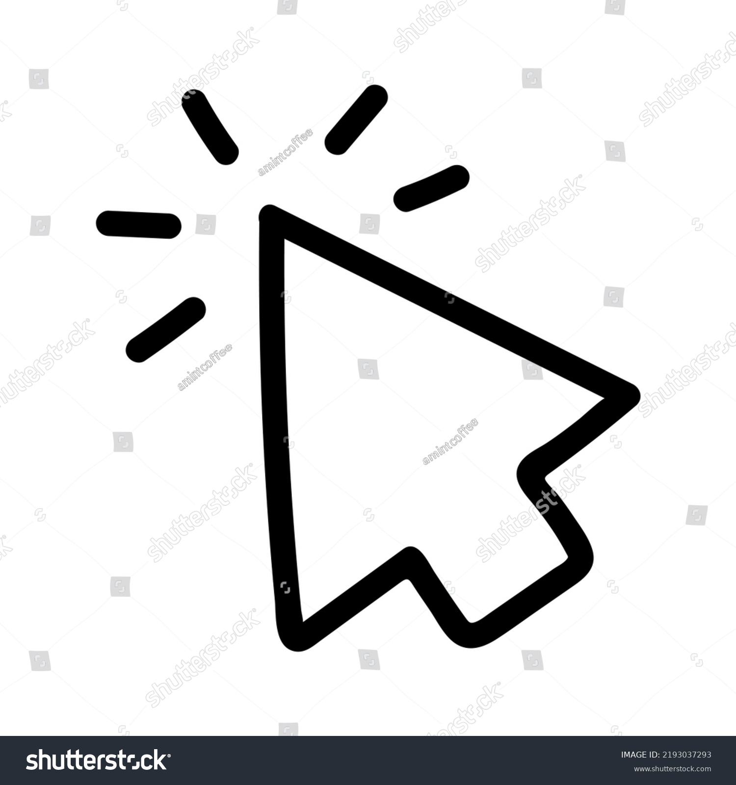 Hand Drawn Mouse Cursor Vector Illustration Stock Vector (Royalty Free