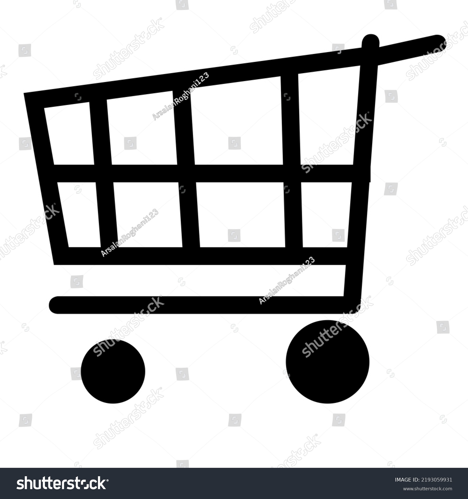 Black Shopping Cart Icon White Background Stock Illustration 2193059931 