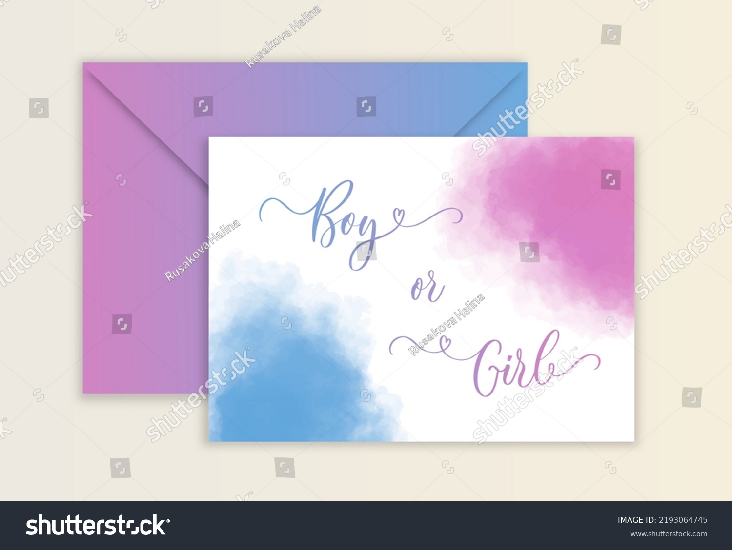 Gender Reveal Calligraphy Banner Boy Girl Stock Vector (Royalty Free ...