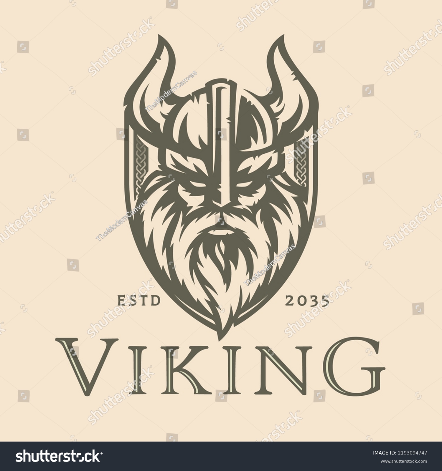 Norse Viking Logo Design Nordic Warrior Stock Vector (Royalty Free 