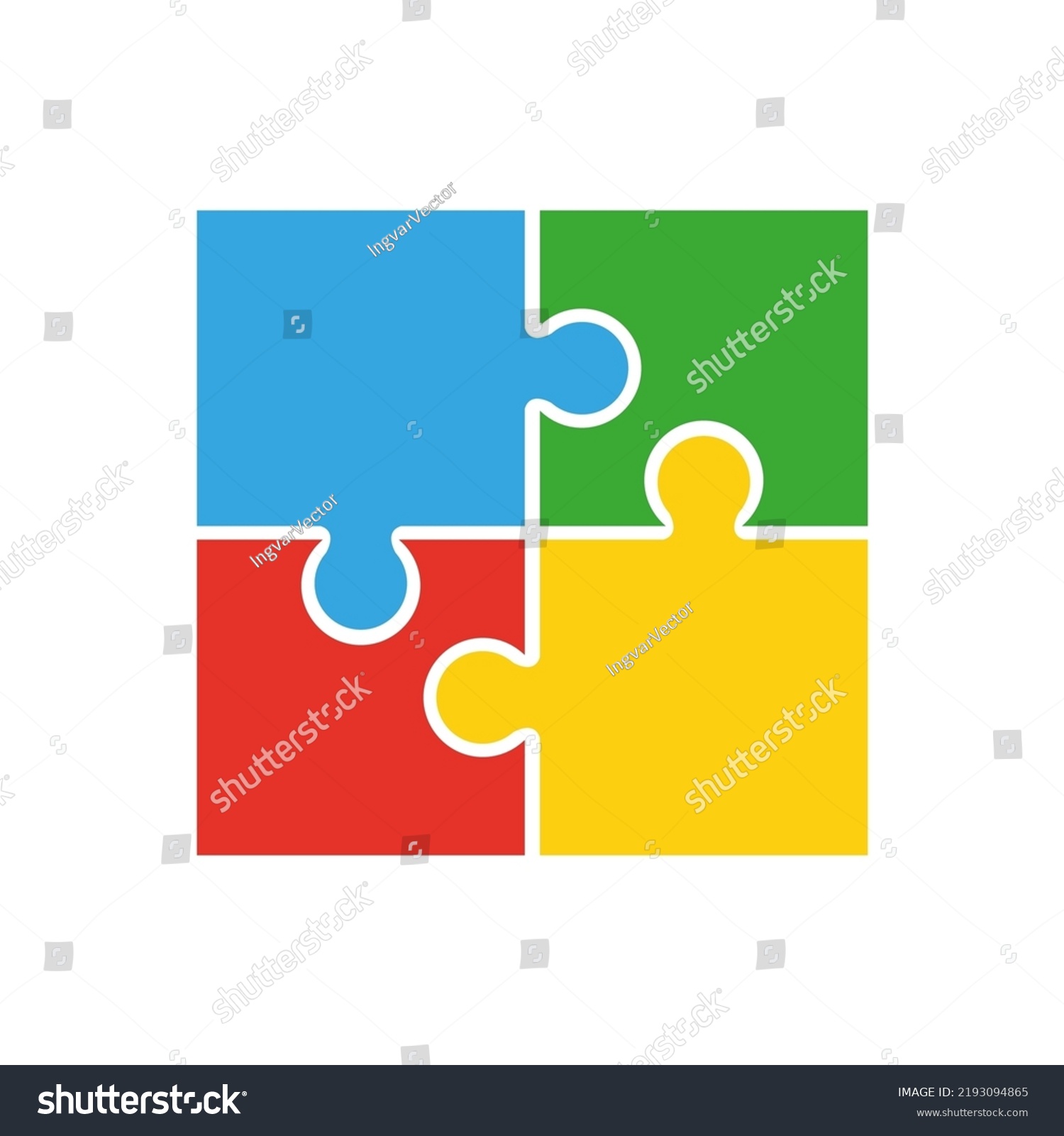 Puzzles On White Background Vector Illustration Stock Vector (Royalty ...